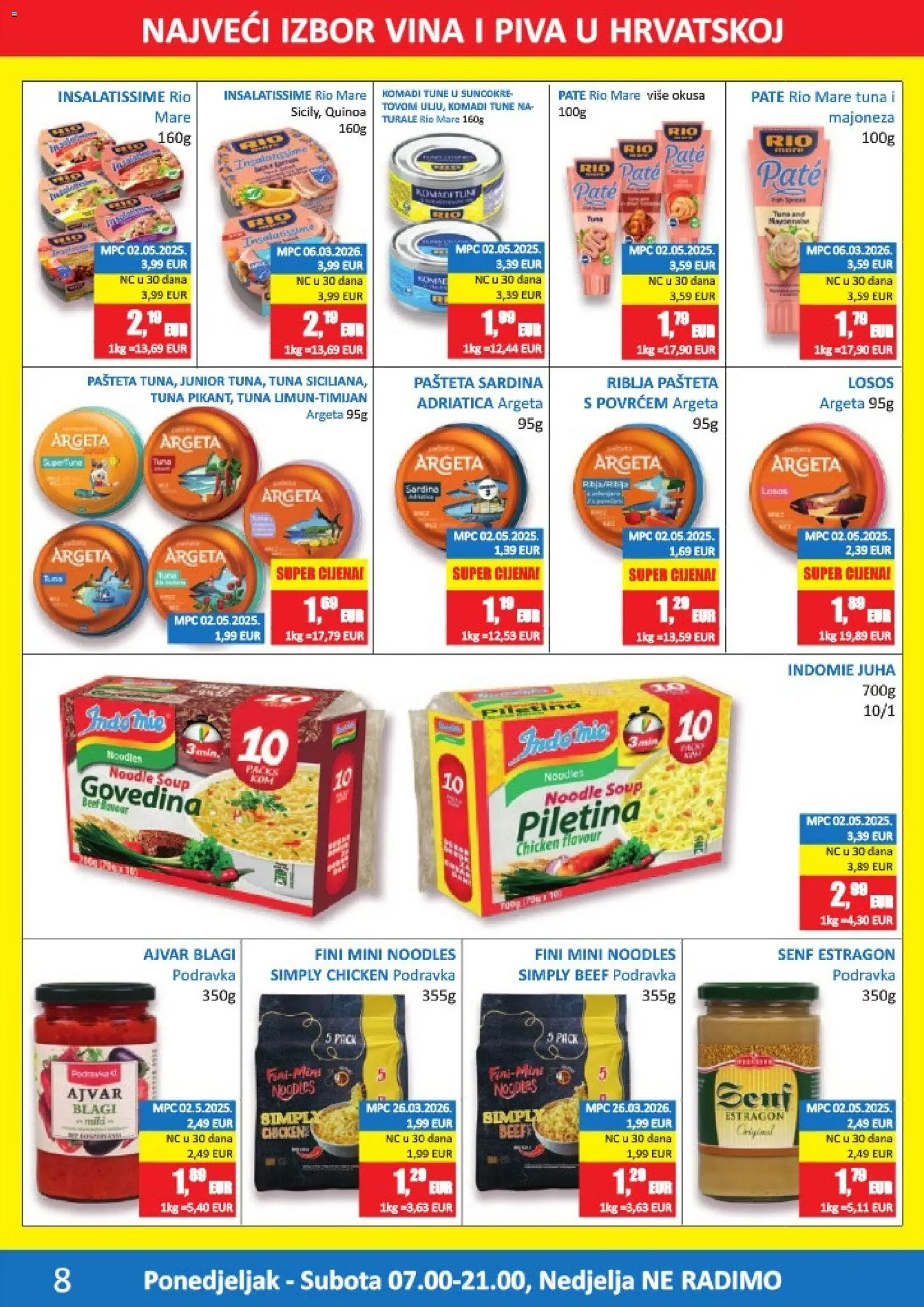 Vrutak katalog | vrijedi od 11.05.2026 | Stranica: 8 | Proizvodi: Rio Mare, Govedina, Losos, Senf