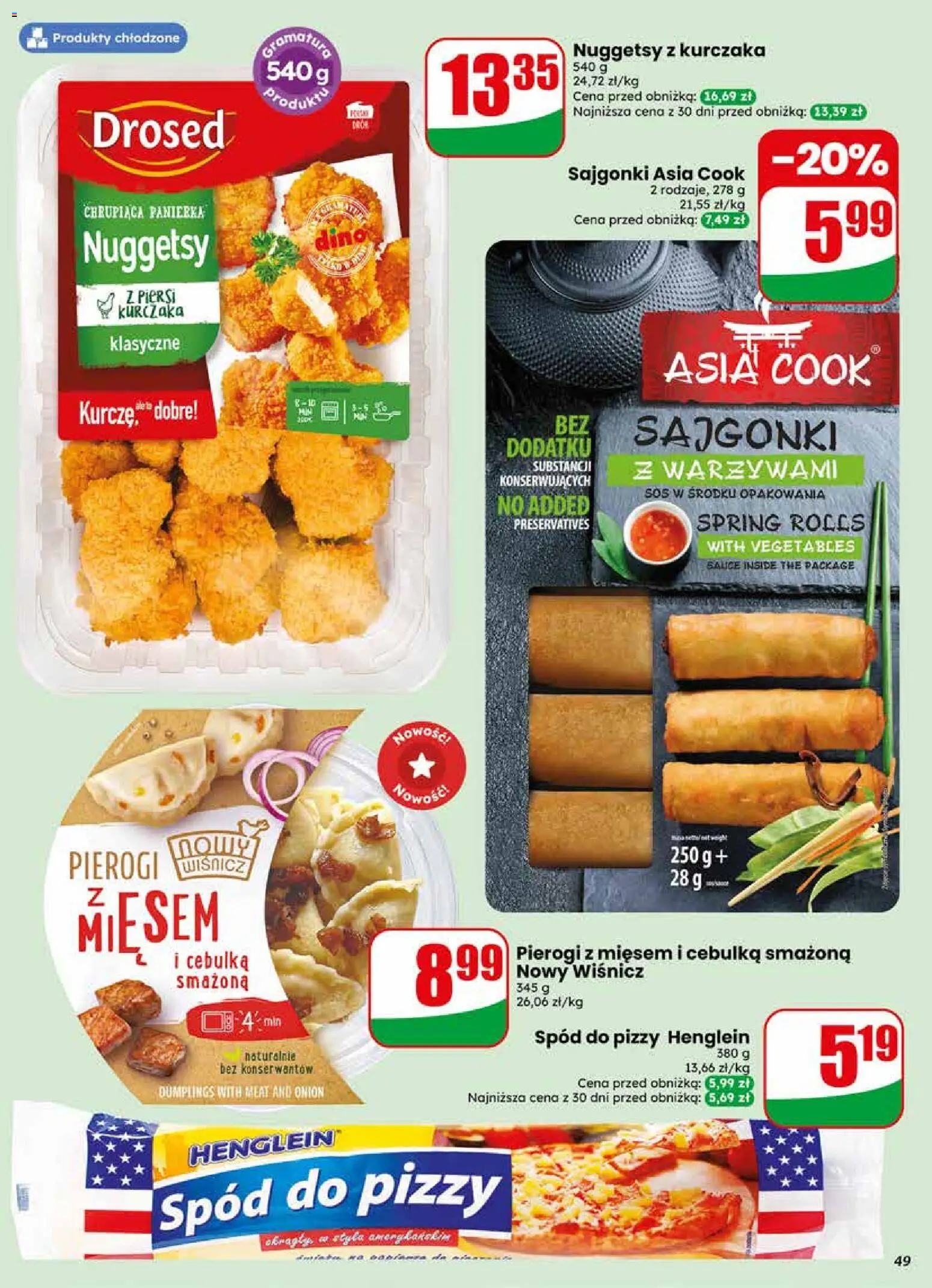 Dino gazetka od 13.05.2026 | Strona: 49 | Produkty: Pierogi, Spód do pizzy, Pizza, Nuggets