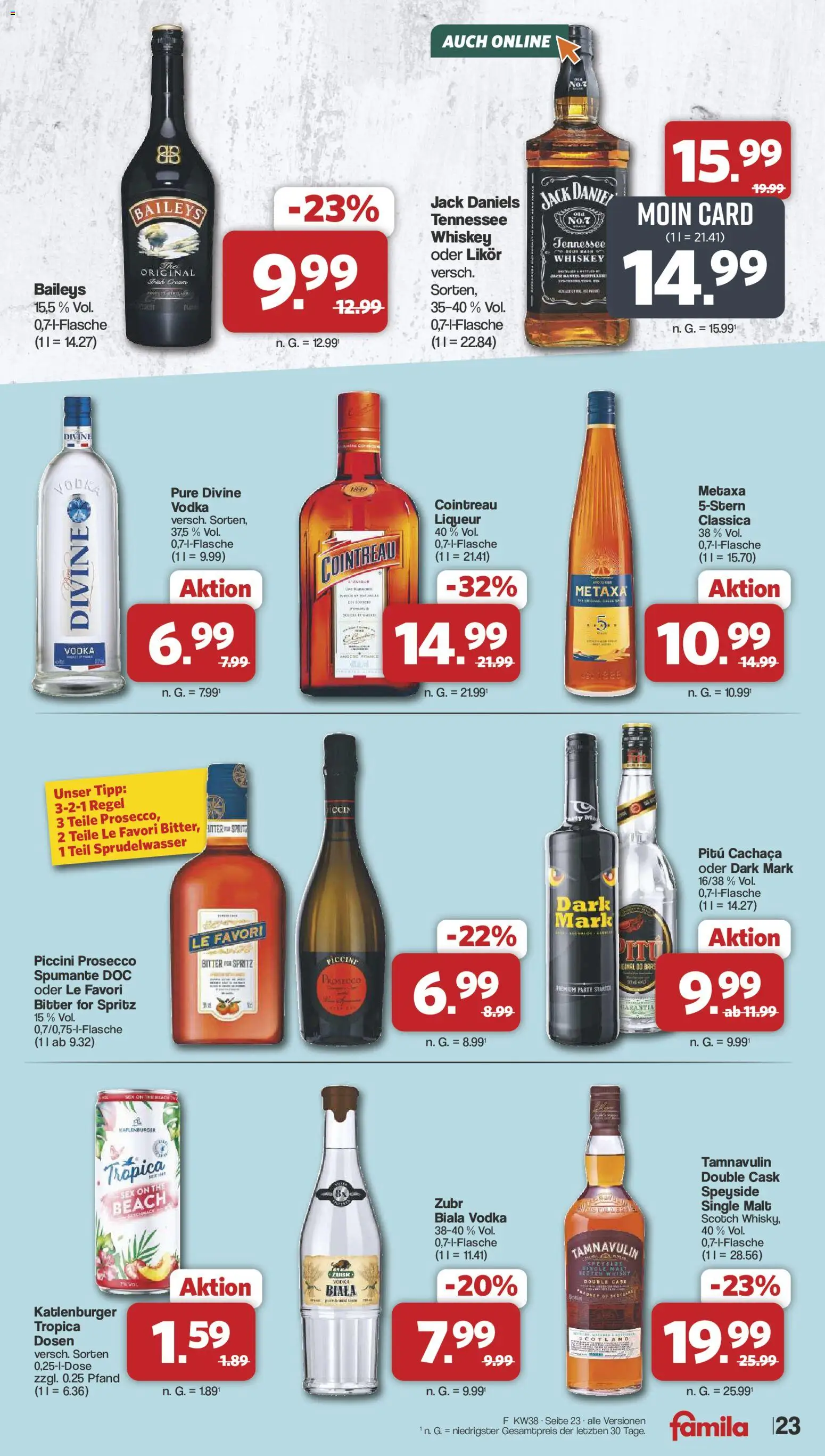 Famila Nordwest Prospekt – gültig ab 14.09.2026 | Seite: 27 | Produkte: Whisky, Likör, Vodka, Whiskey
