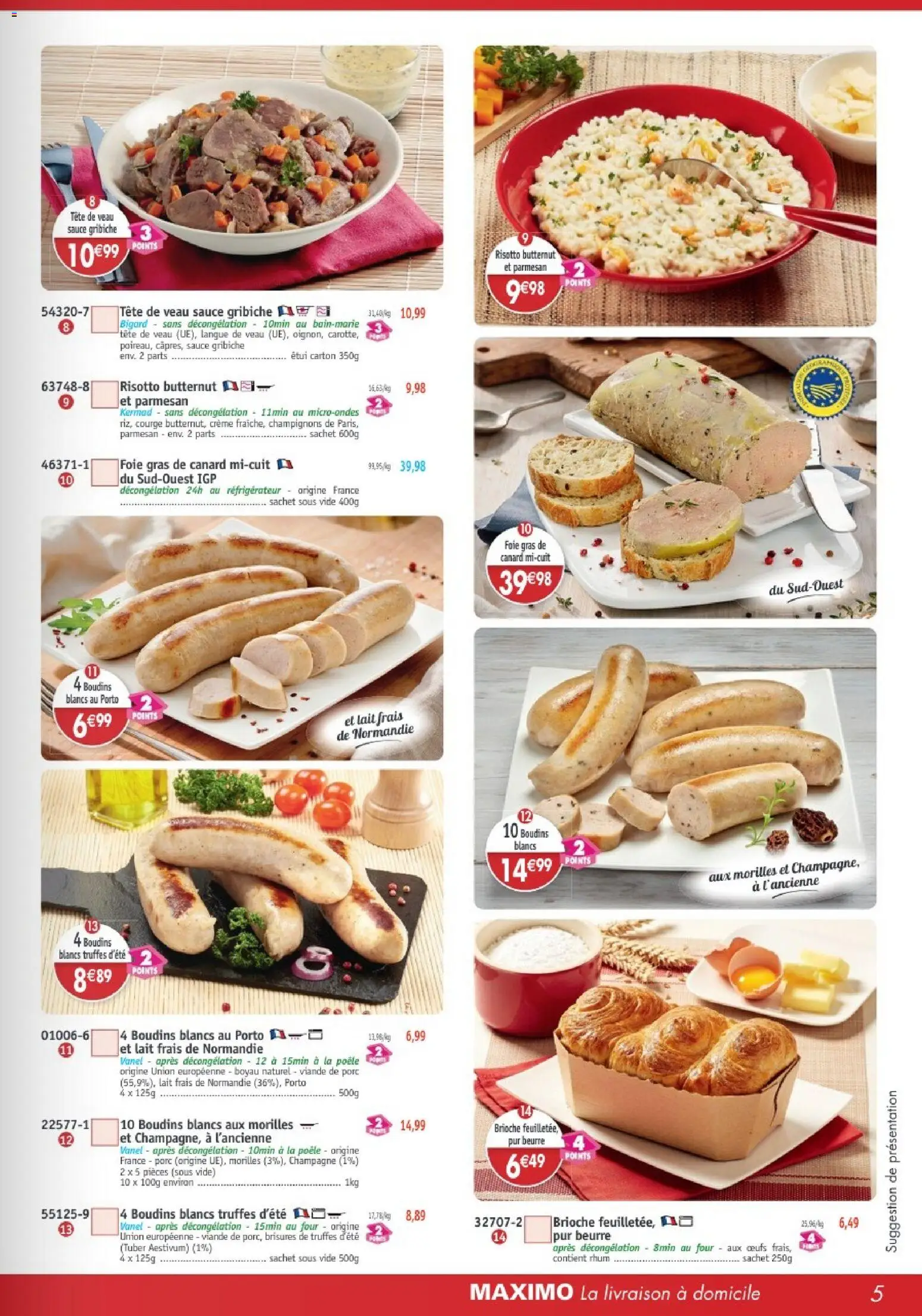 {H1} | Page: 5 | Produits: Foie Gras de Canard, Réfrigérateur, Brisures de truffes, Parmesan