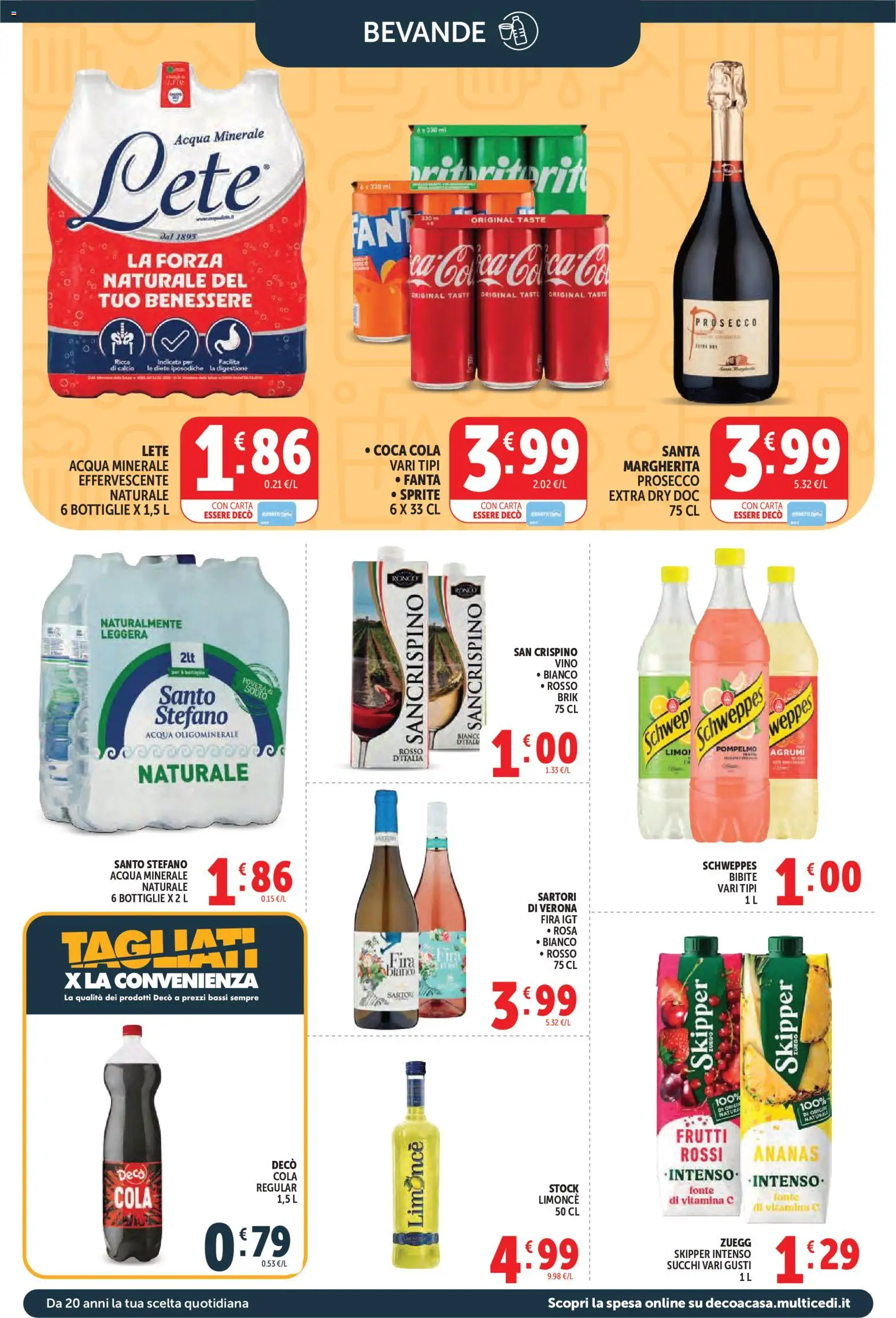 Volantino Decò del 08.06.2026 | Pagina: 10 | Prodotti: Prosecco, Pompelmo, Vino, Bibite