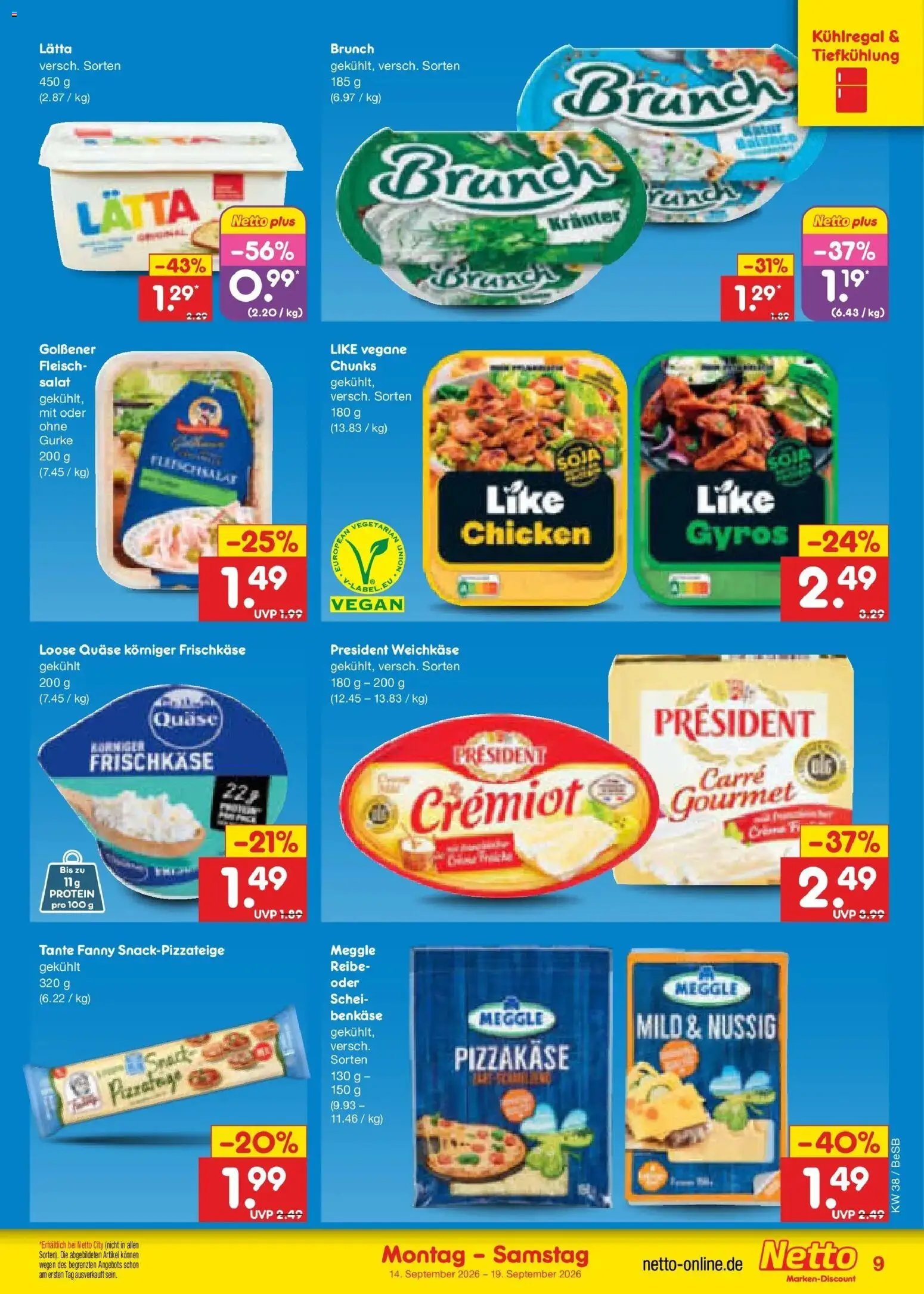 Netto Marken-Discount Prospekt Berlin-Prenzlauer Berg – gültig ab 14.09.2026 | Seite: 11 | Produkte: Lätta, Fleisch, Salat, Frischkase