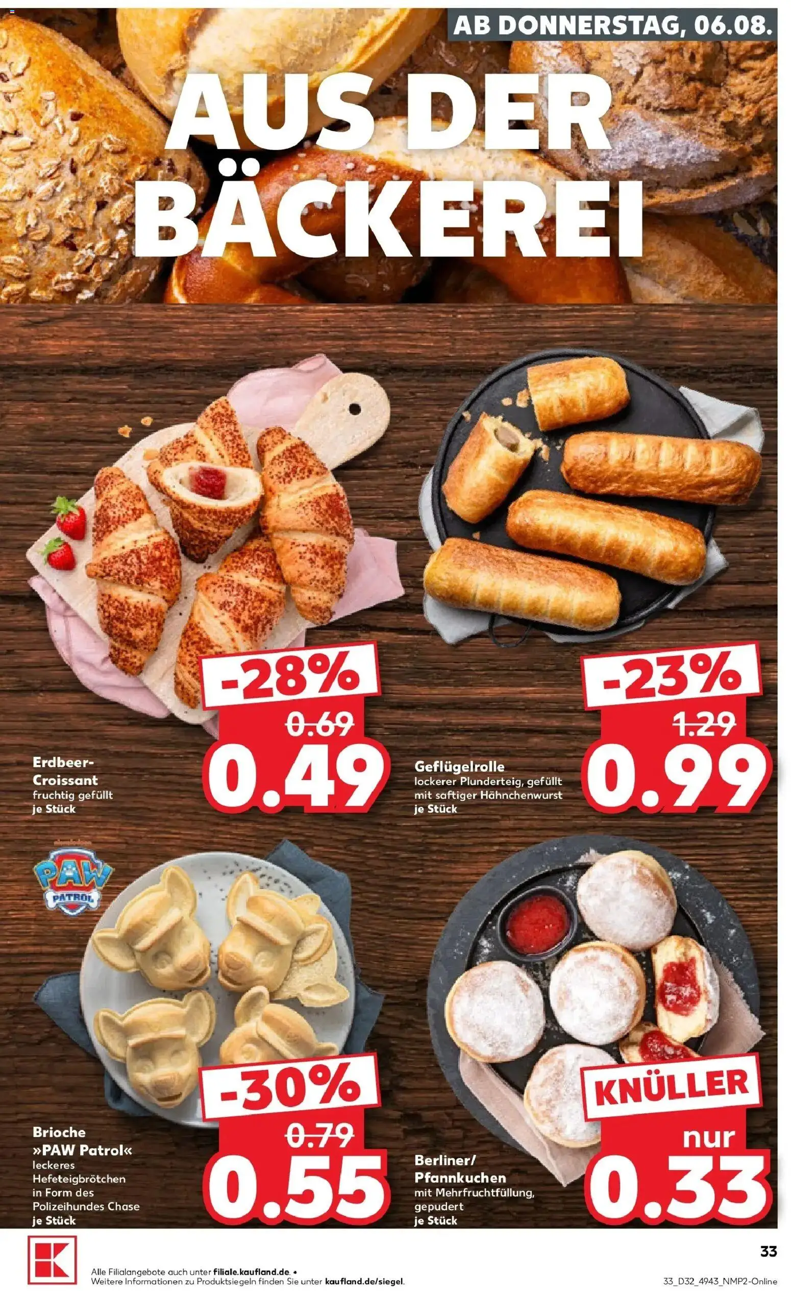 Kaufland Prospekt Wülfrath – gültig ab 03.08.2026 | Seite: 42 | Produkte: Bäckerei, Pfannkuchen, Croissant