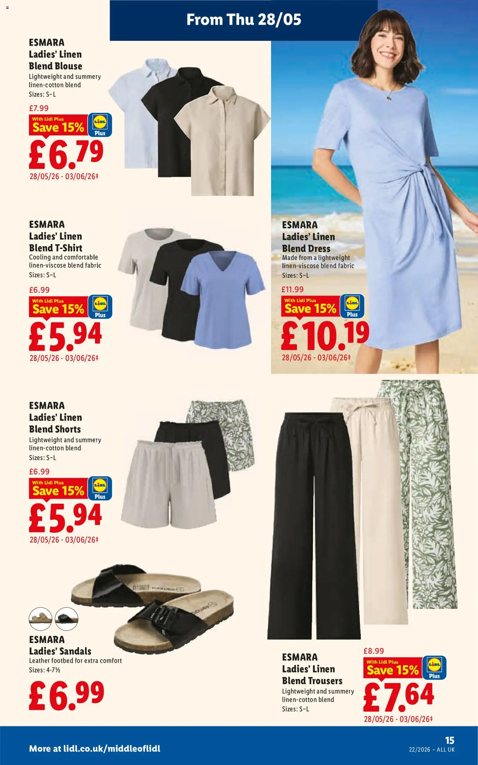{H1} | Page: 15 | Products: Dress, Blouse, Shorts, Sandals