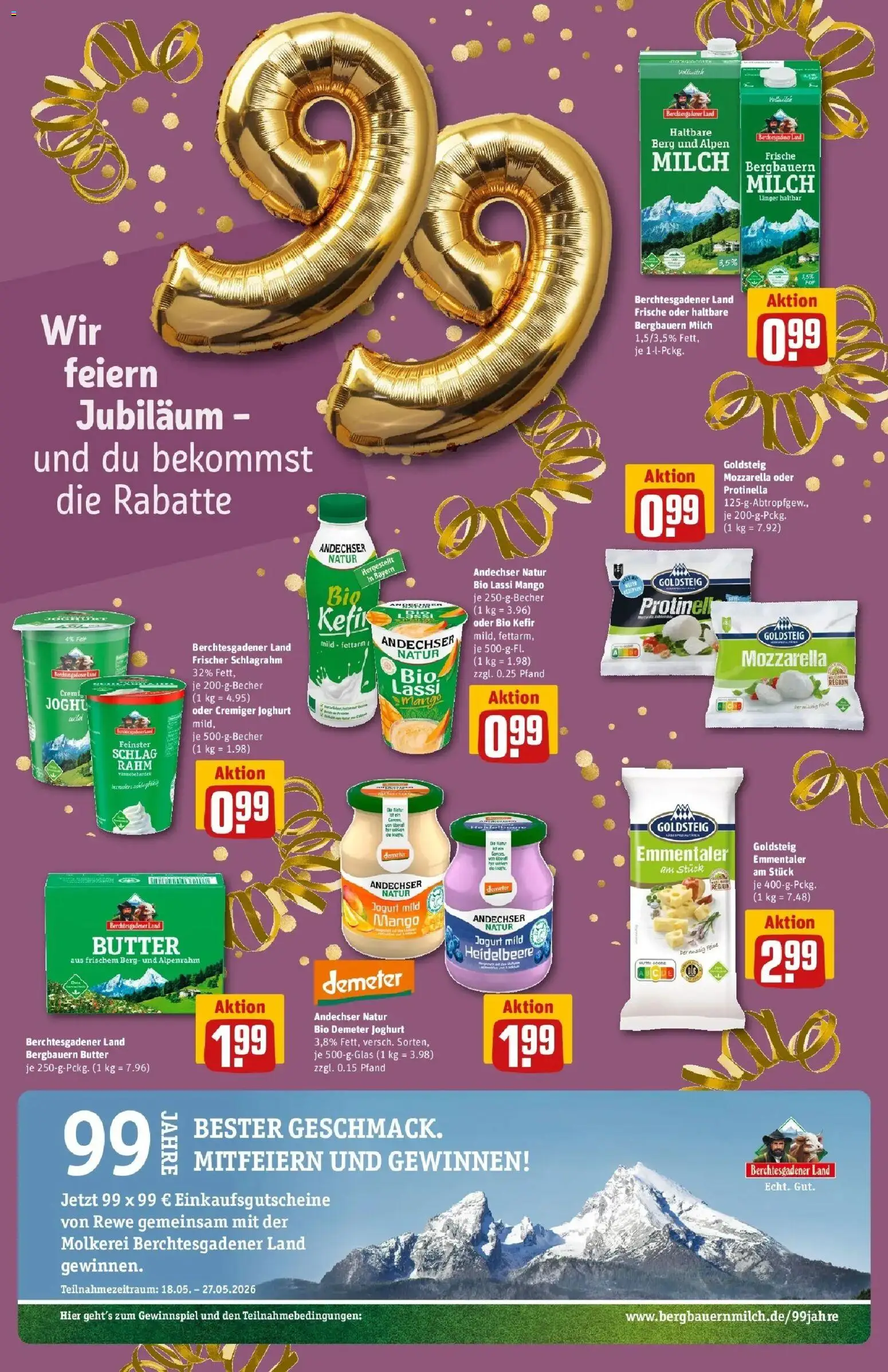 Rewe Prospekt München / Ramersdorf-Perlach – gültig ab 17.05.2026 | Seite: 19 | Produkte: Kefir, Joghurt, Mozzarella, Mango