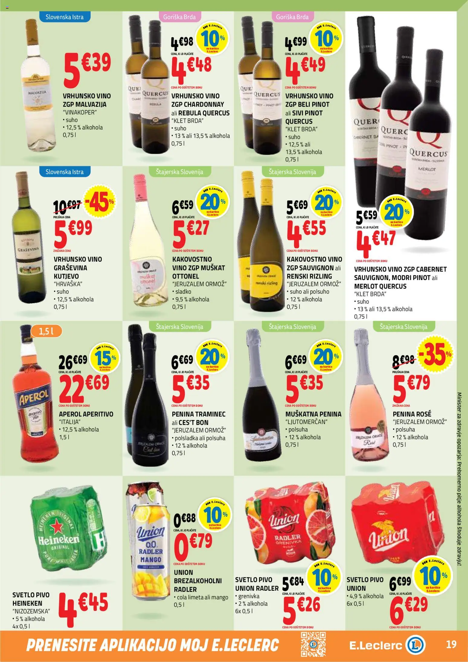 Novi E.leclerc katalog ponudbe – veljaven od 01.07.2026 | Stran: 19 | Izdelki: Limeta, Falafel, Penina, Mango