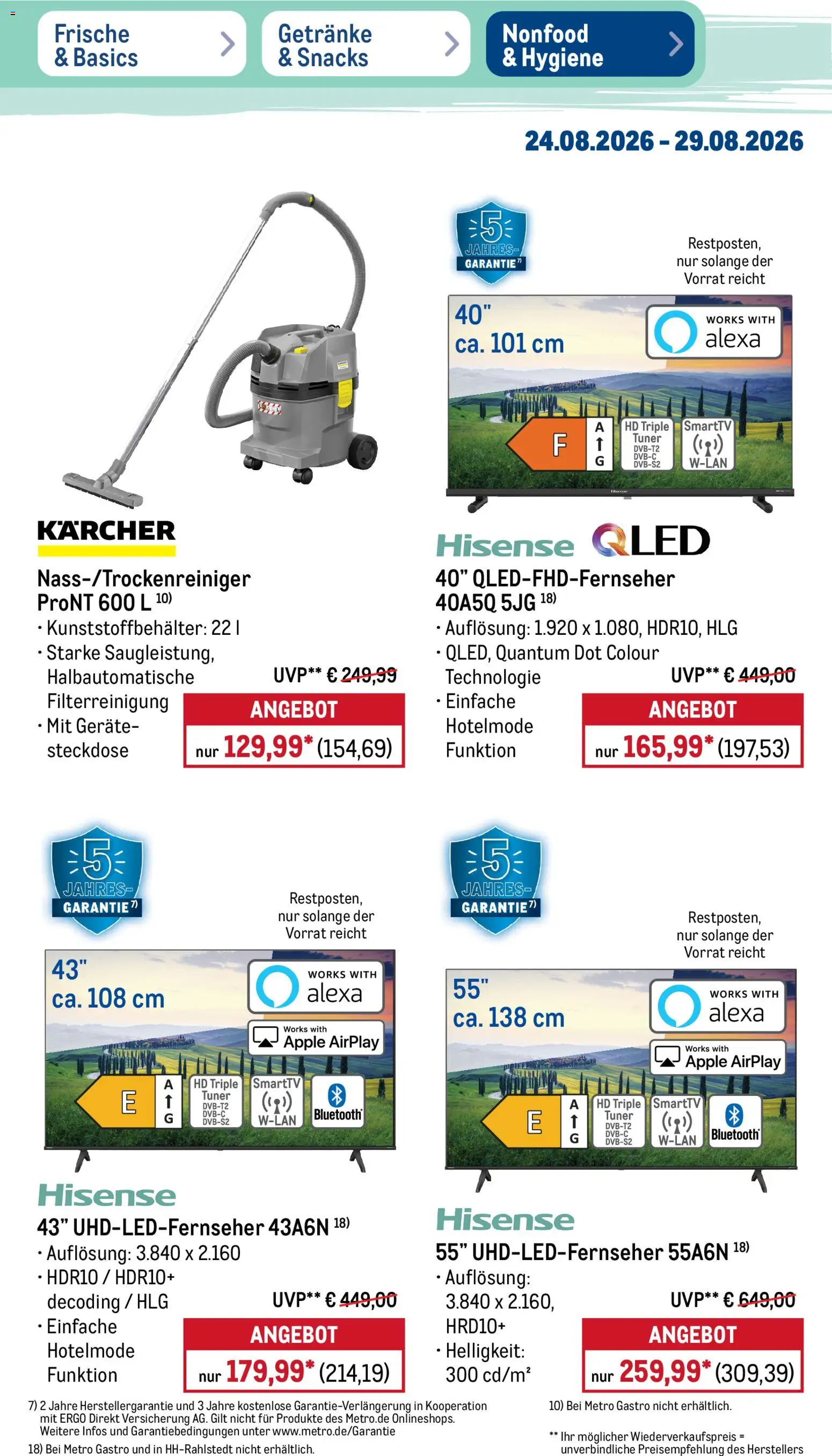 Metro Prospekt – gültig ab 24.08.2026 | Seite: 41 | Produkte: Hisense, Steckdose, Apple
