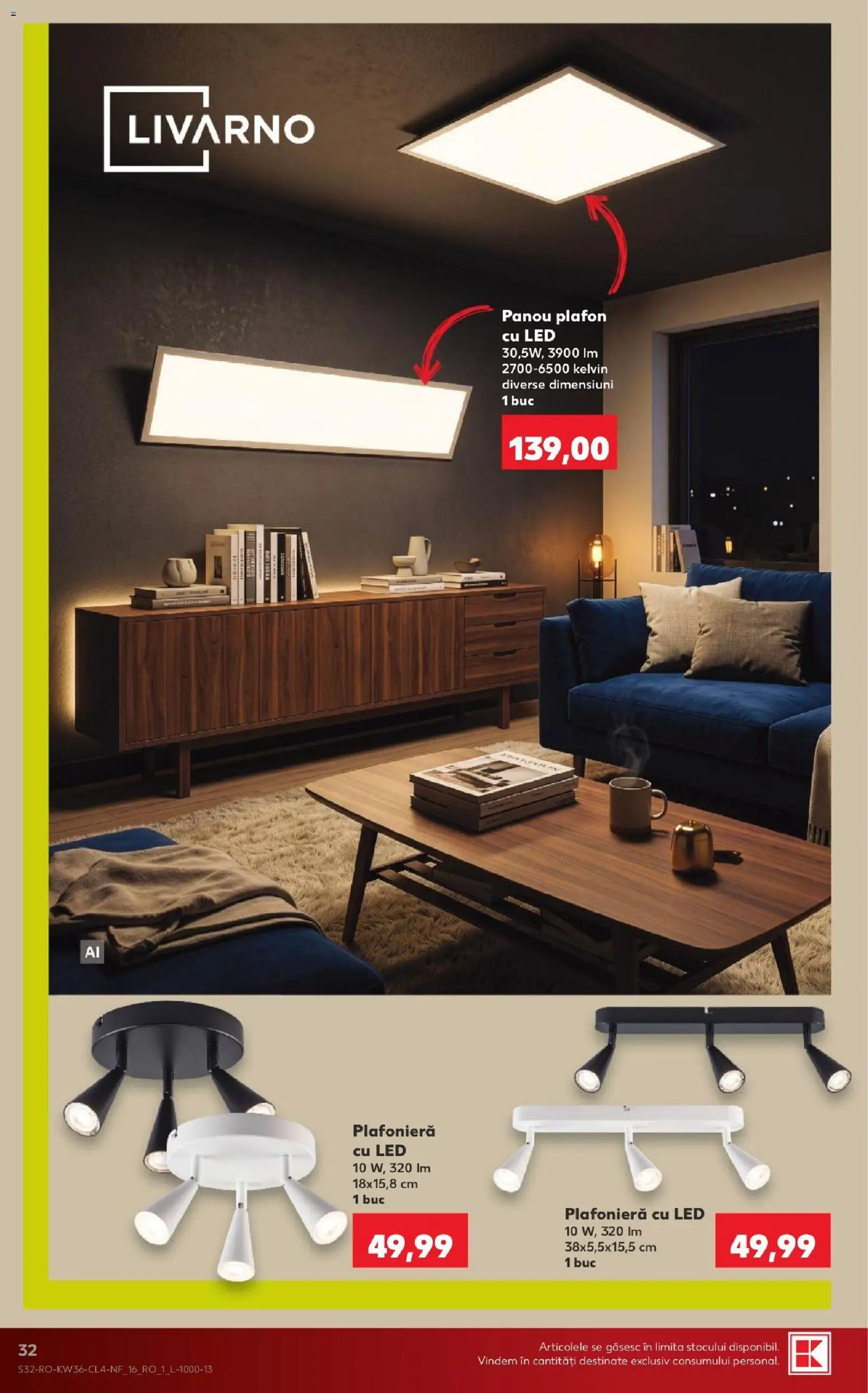 Noul catalog Kaufland – valabil de la 02.09.2026 | Pagină: 32 | Produse: Plafonieră, LED