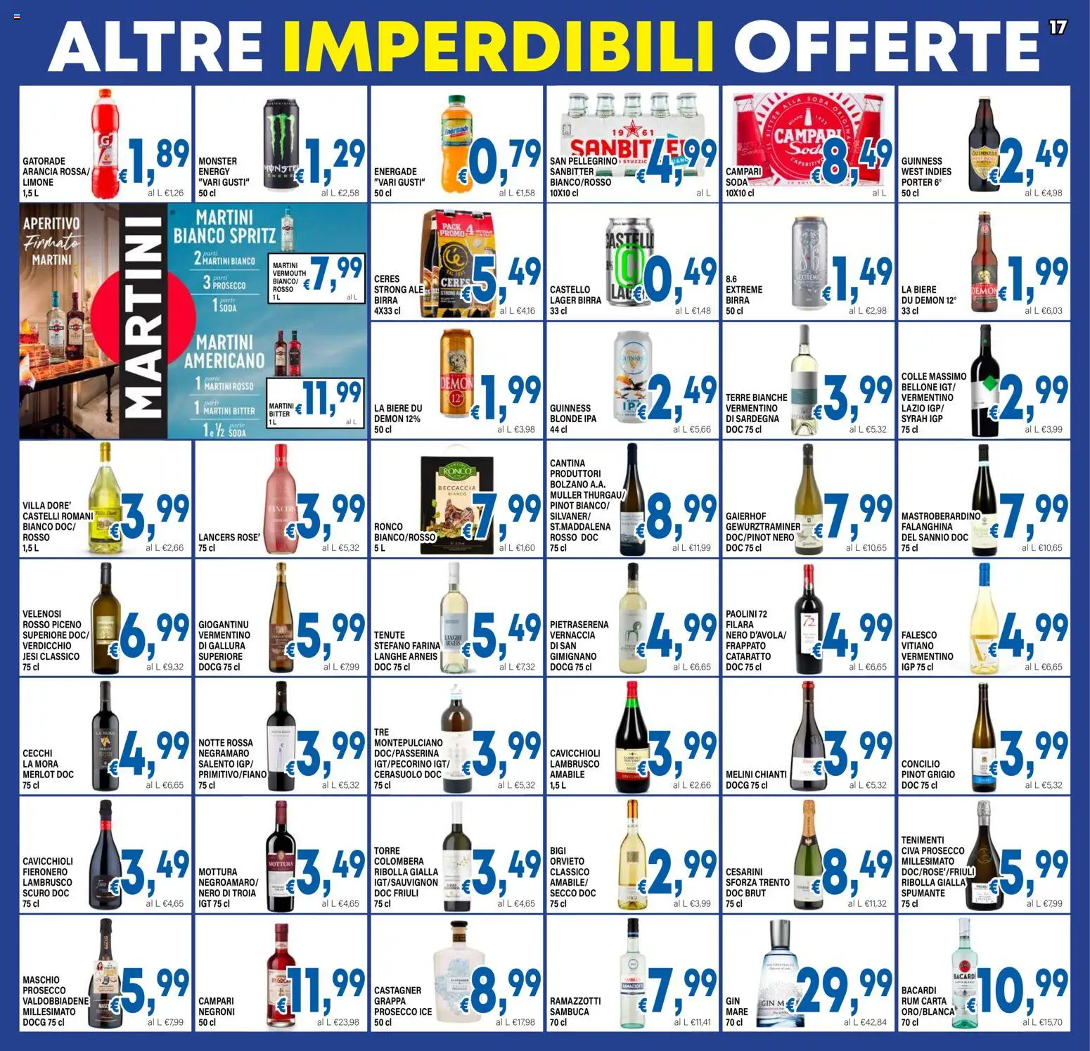 Volantino DEM del 02/09/2026 | Pagina: 17 | Prodotti: Birra, Bacardi, Martini Bianco, Martini