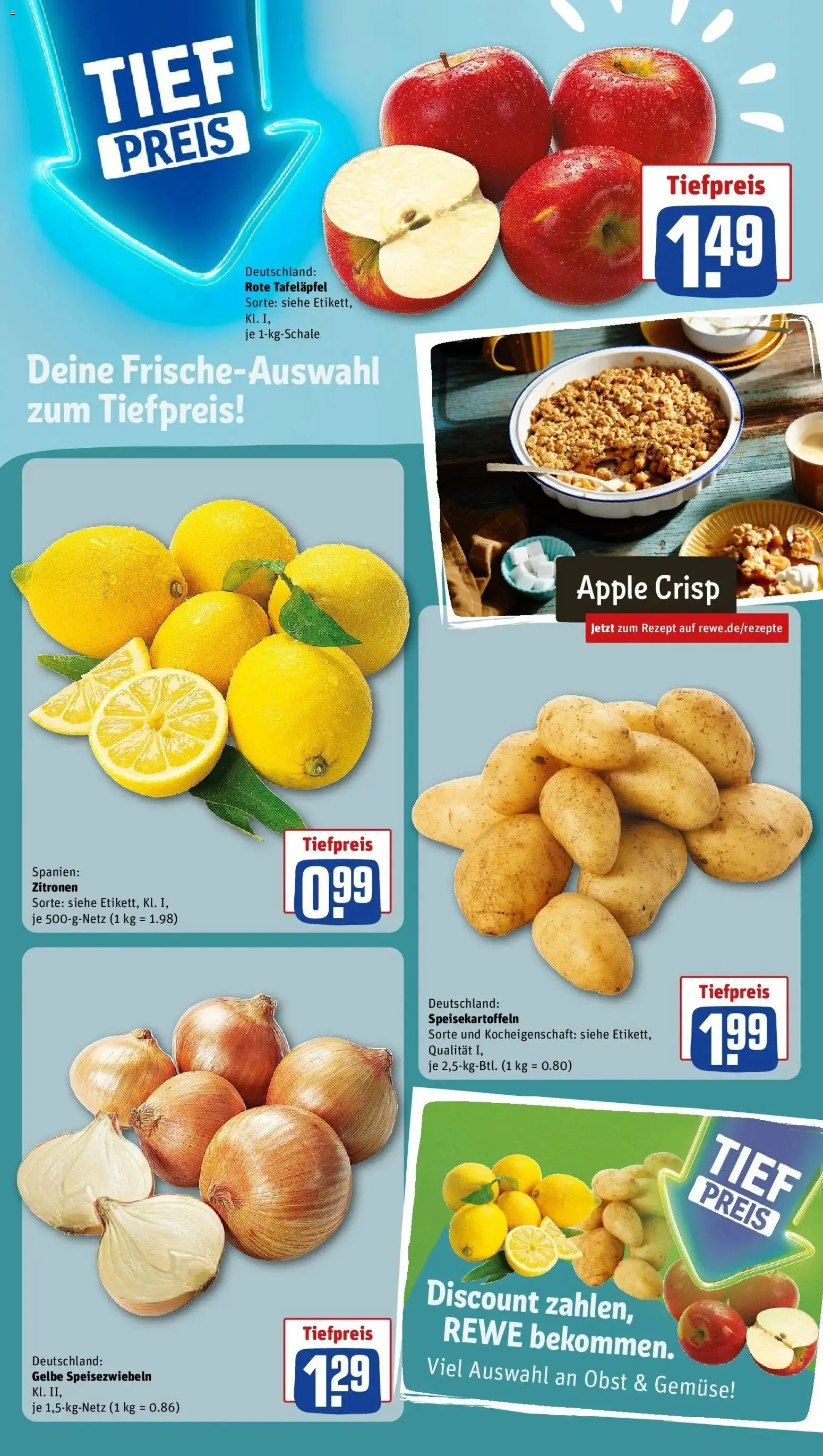 REWE Prospekt ab 19.10.2026 zum Blättern » Angebote | Seite: 4 | Produkte: Apple, Gemüse, Obst, Zitronen