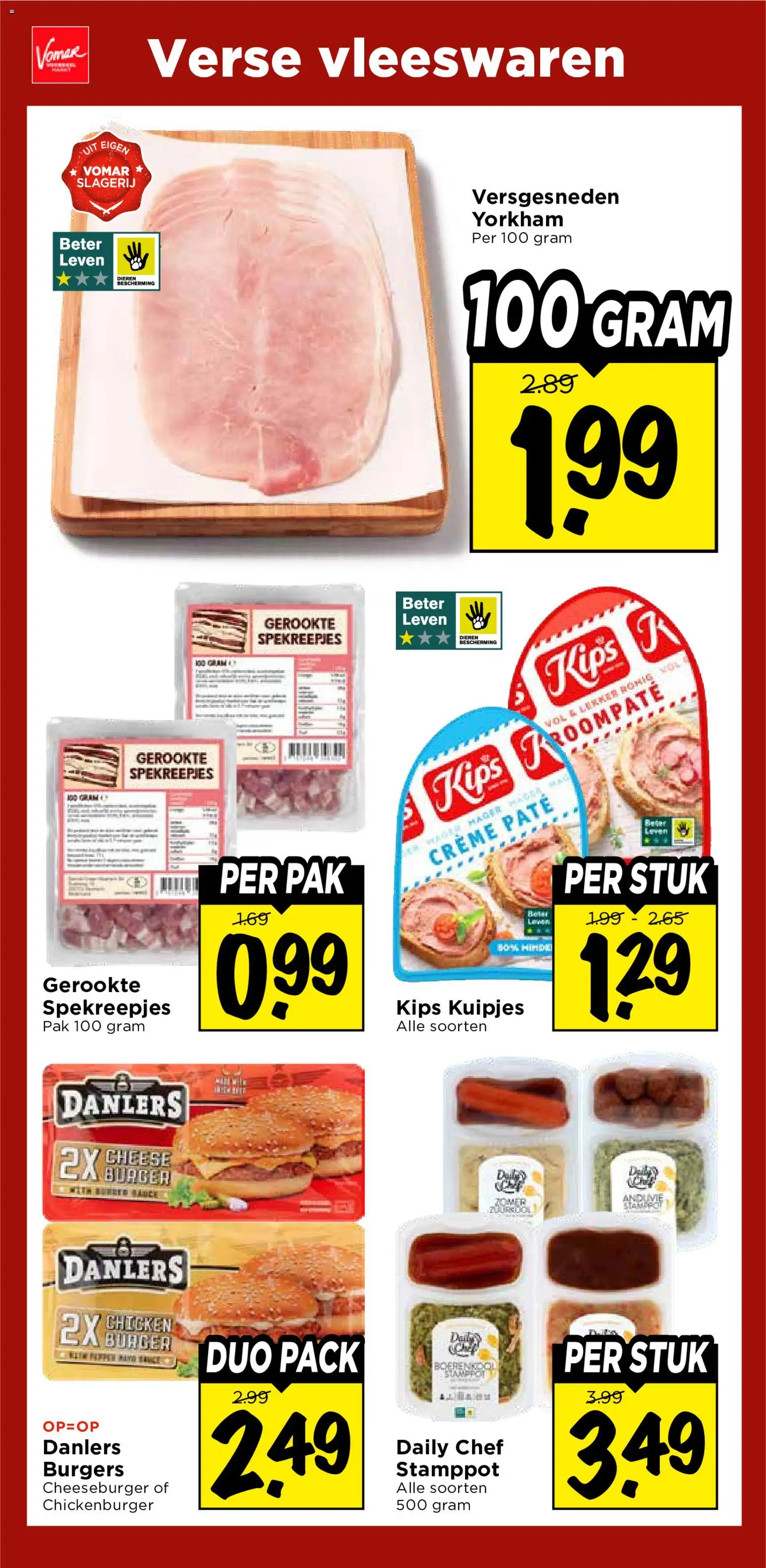 {H1} | Pagina: 31 | Producten: Cheeseburger, Vleeswaren, Pâté, Crème