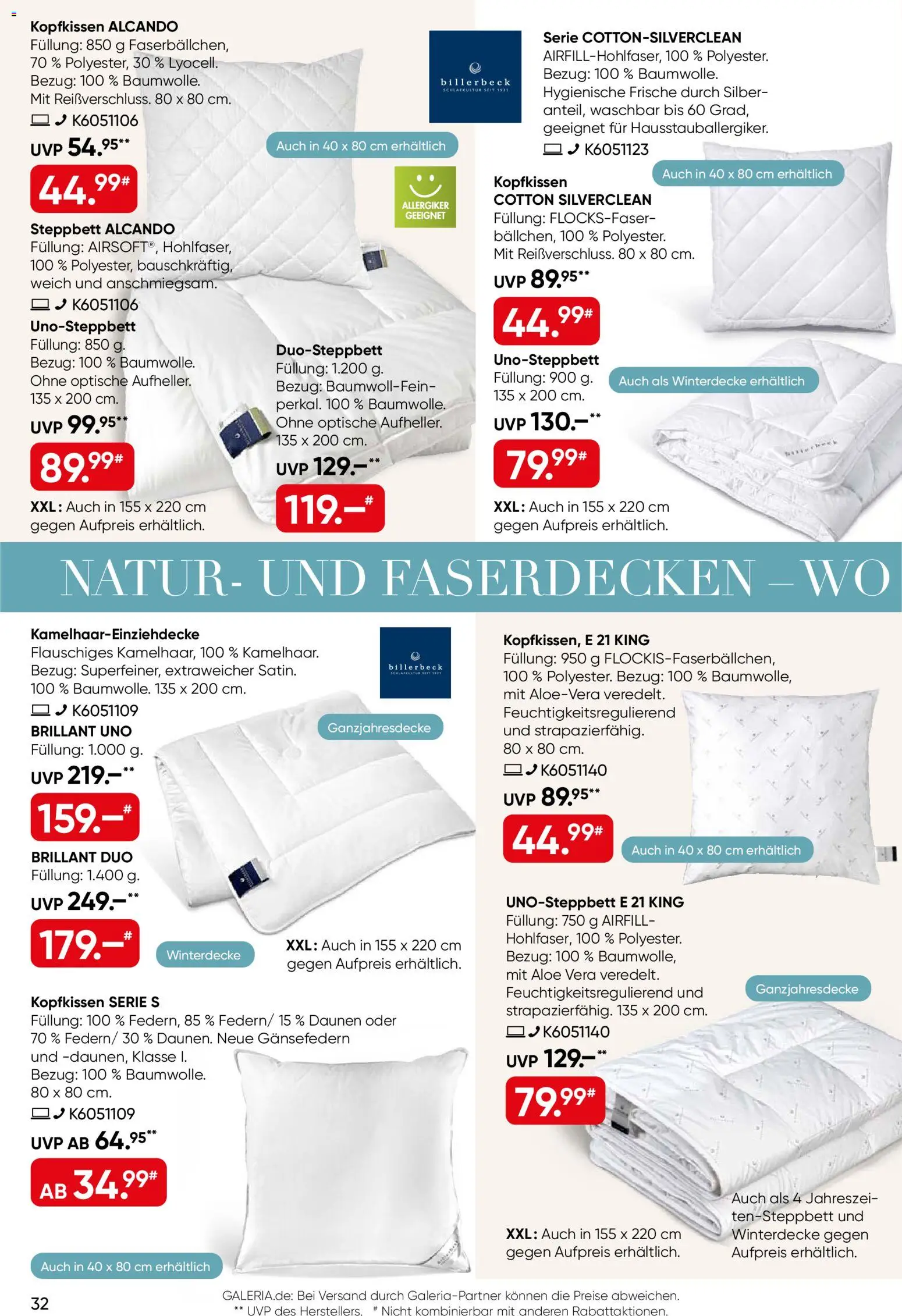Galeria Karstadt Kaufhof Prospekt – gültig ab 16.09.2026 | Seite: 32 | Produkte: Kopfkissen