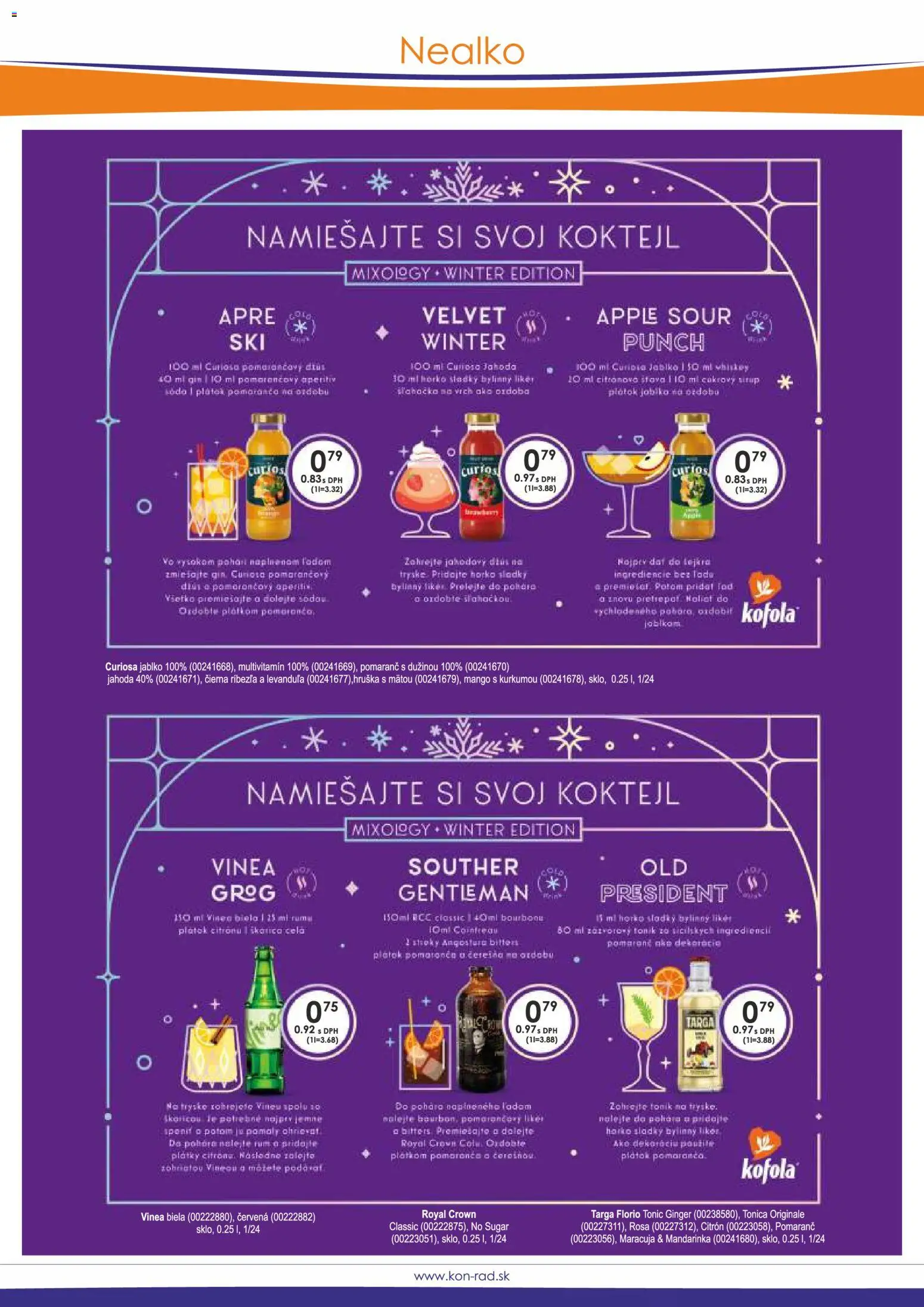 Nové KON - RAD akcie – leták je platný od 01.11.2026 | Strana: 37 | Produkty: Multivitamín, Pomaranče, Mango, Bylinný likér