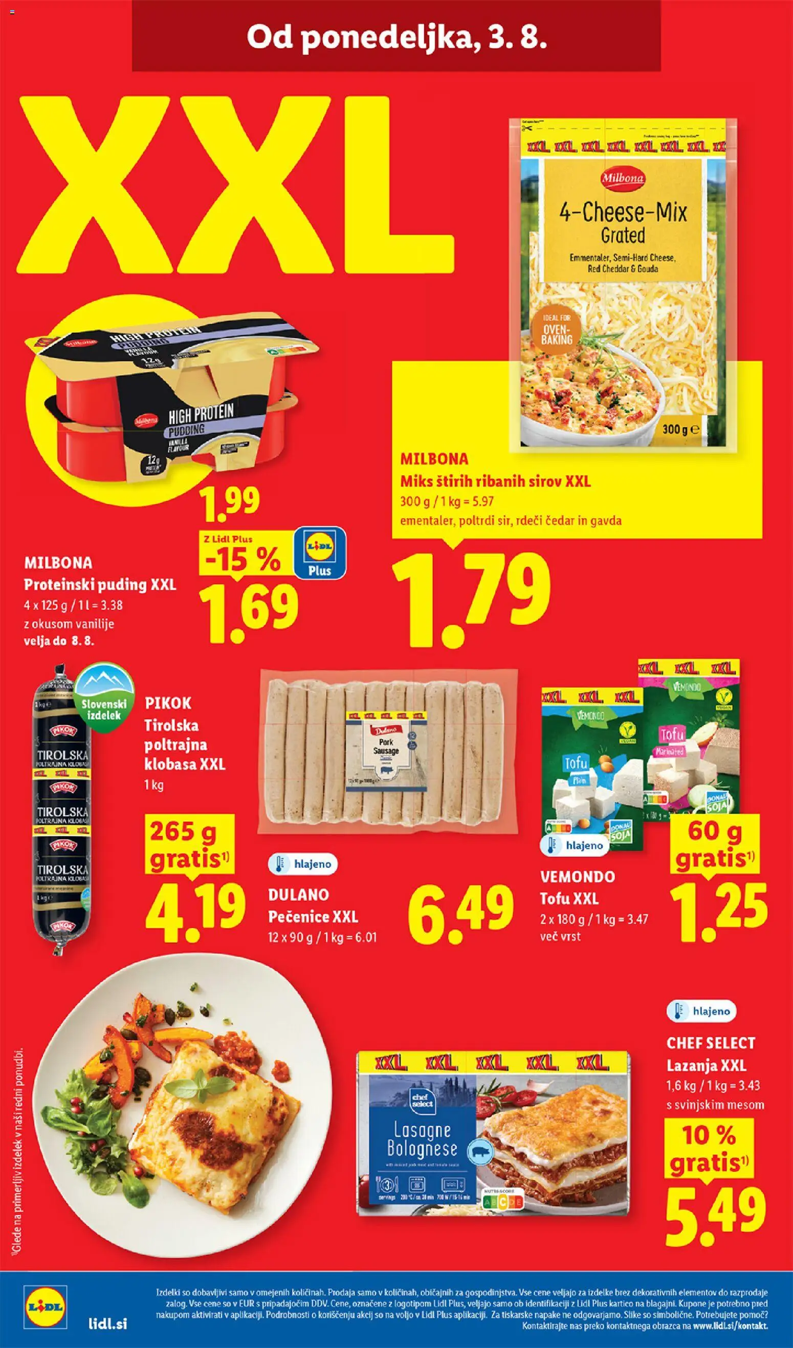 Novi Lidl katalog ponudbe – veljaven od 30.07.2026 | Stran: 48 | Izdelki: Puding, Cheddar, Lazanja
