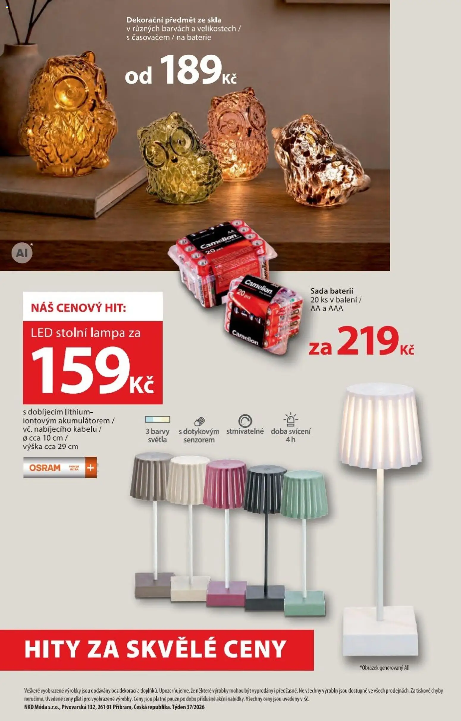NKD leták od 10.09.2026 | Strana: 10 | Produkty: Stolní lampa, Baterie, Lampa, LED