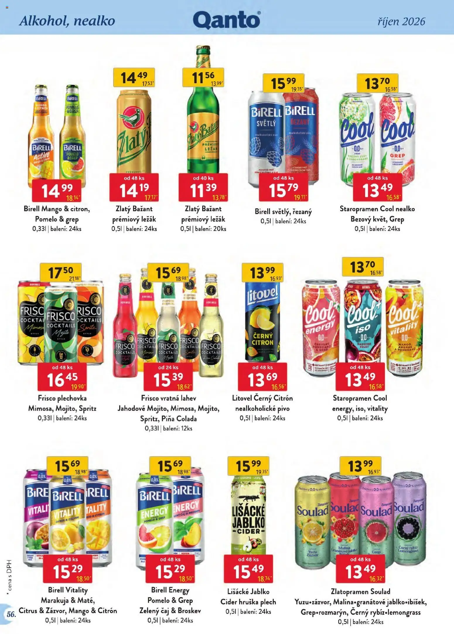 Astur & Qanto leták - Velkoobchod 10/2026 od 01.10.2026 | Strana: 56 | Produkty: Zlatý Bažant, Cider, Mojito, Marakuja