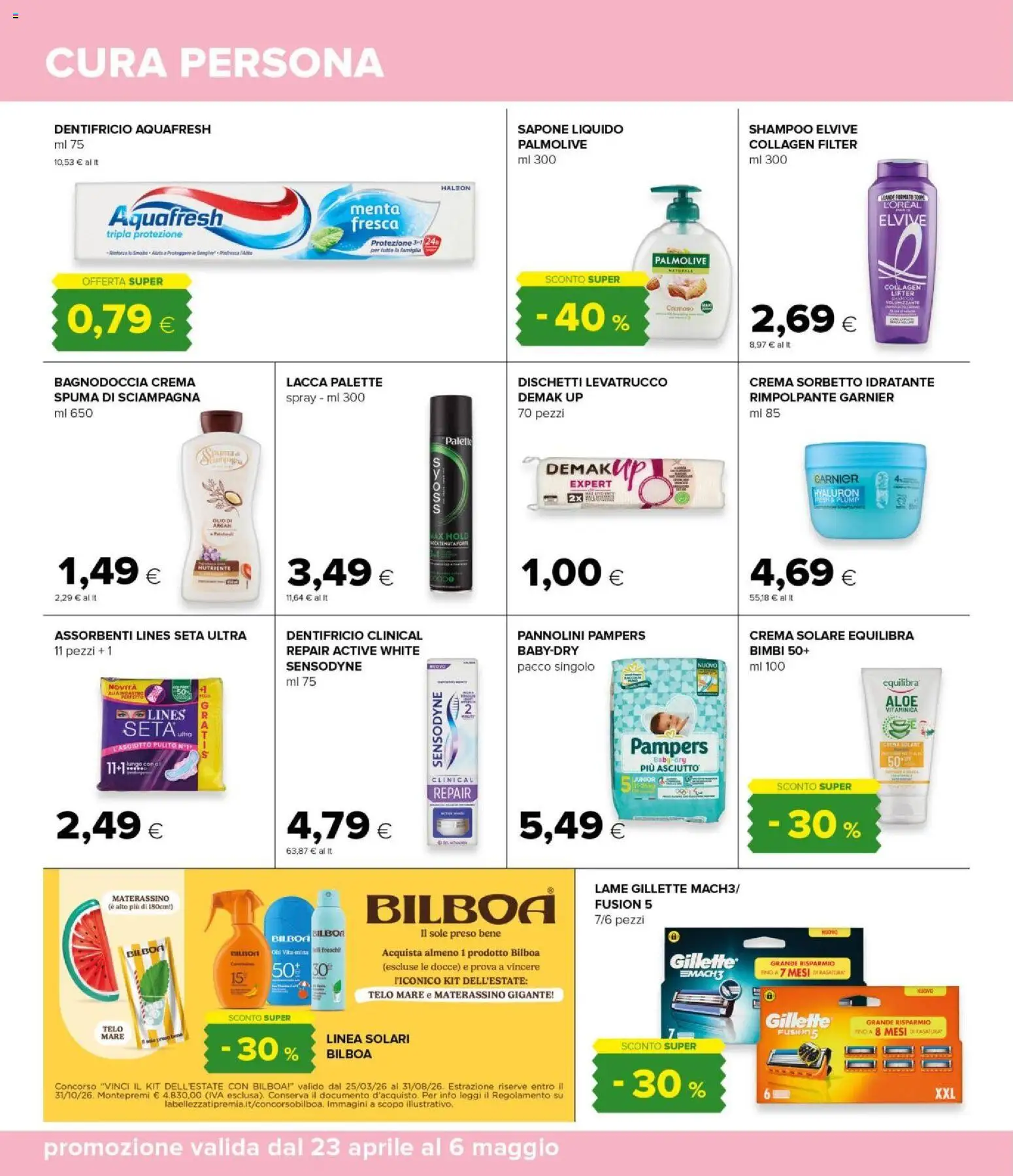 Volantino Oasi del 23.04.2026 | Pagina: 36 | Prodotti: Shampoo, Dentifricio, Pampers, Menta