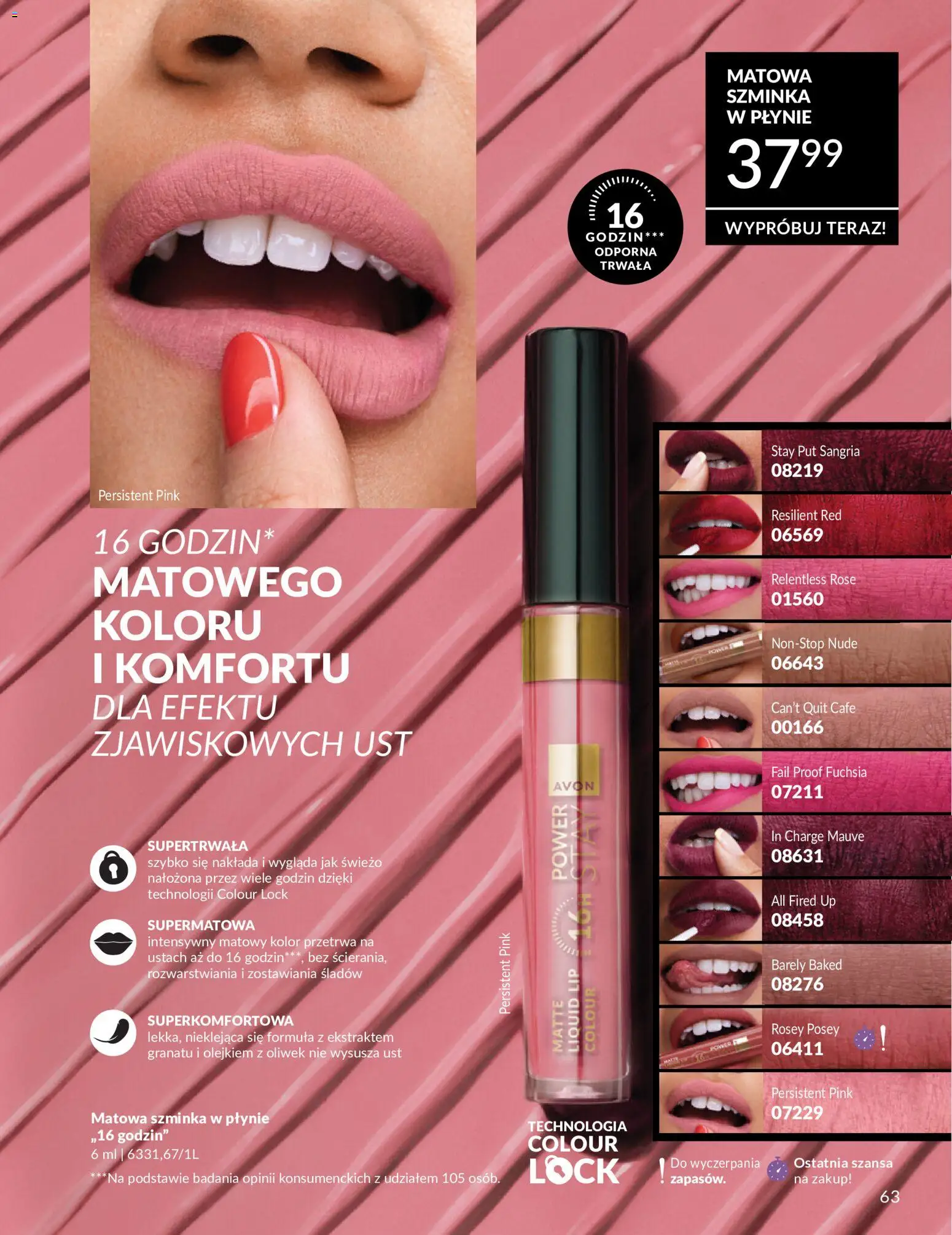 Avon Katalog 6 2026 od 01.06.2026 | Strona: 63 | Produkty: Szminka