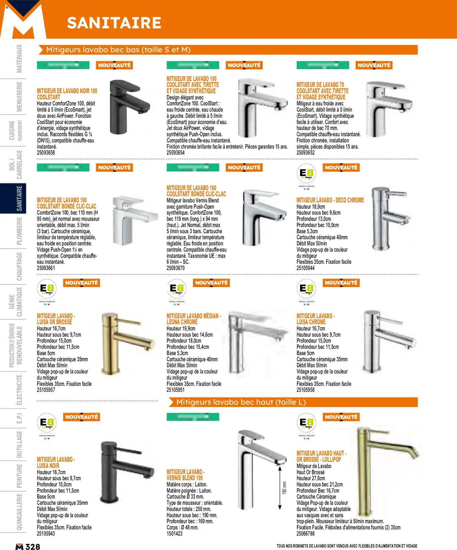 {H1} | Page: 328 | Produits: Base, Brosse, Lavabo, Cartouche