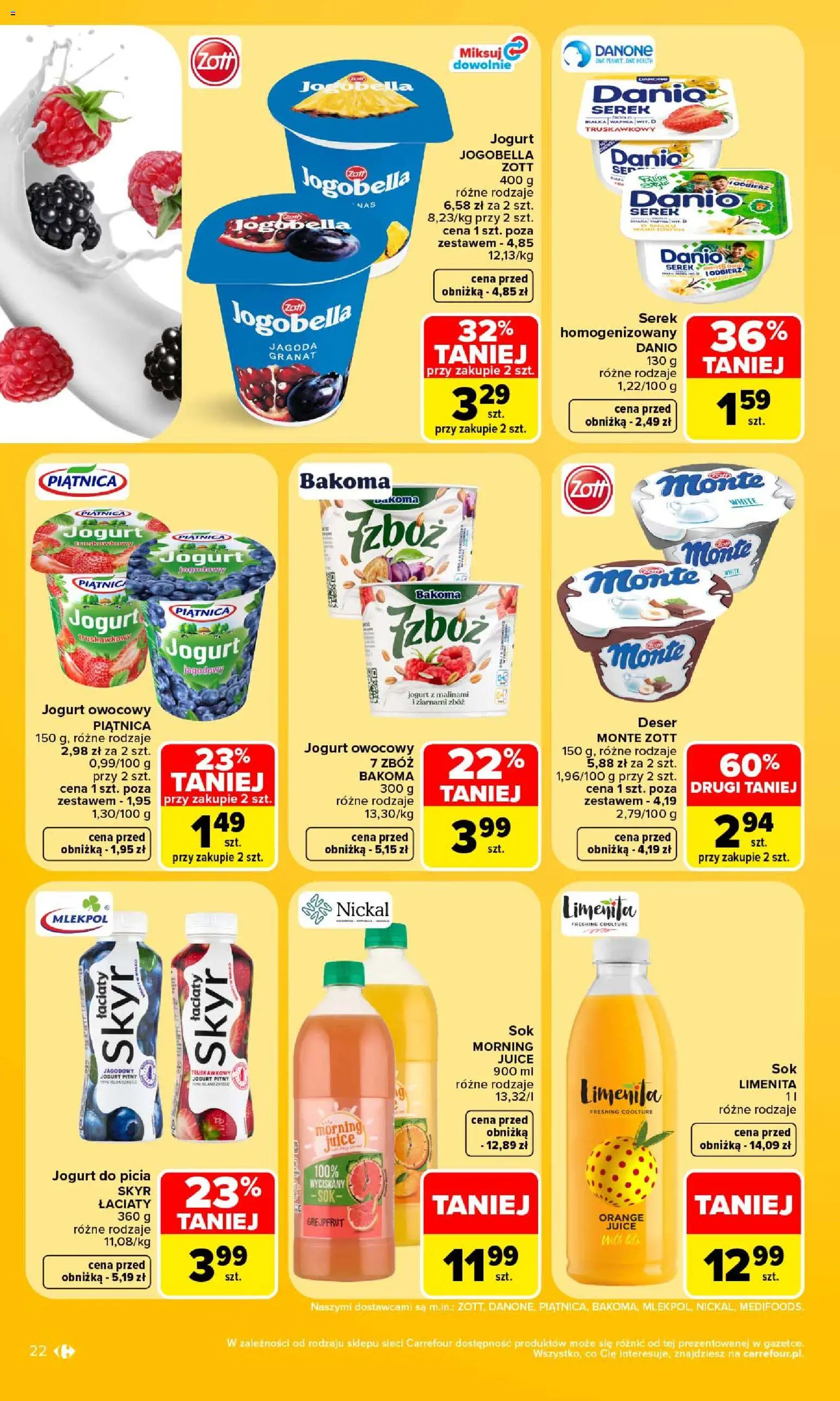 Carrefour gazetka od 24.08.2026 | Strona: 24 | Produkty: Serek homogenizowany, Piątnica, Ser, Sok