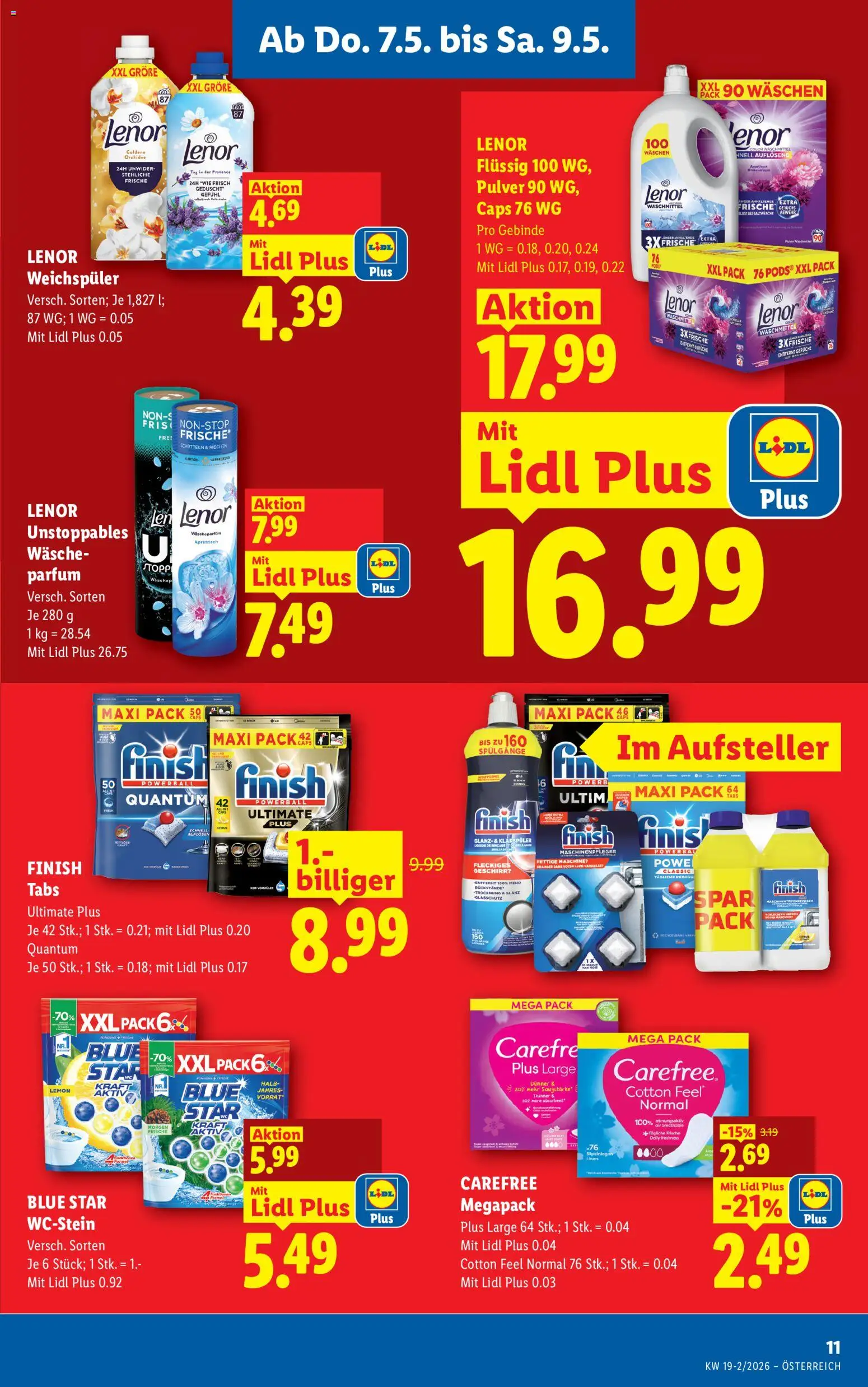 Lidl Flugblatt - Eisenstadt, Ebenfurth, Mattersburg gültig ab 07.05.2026 | Seite: 13 | Produkte: Klarspüler, Parfüm, Weichspüler, Waschmittel