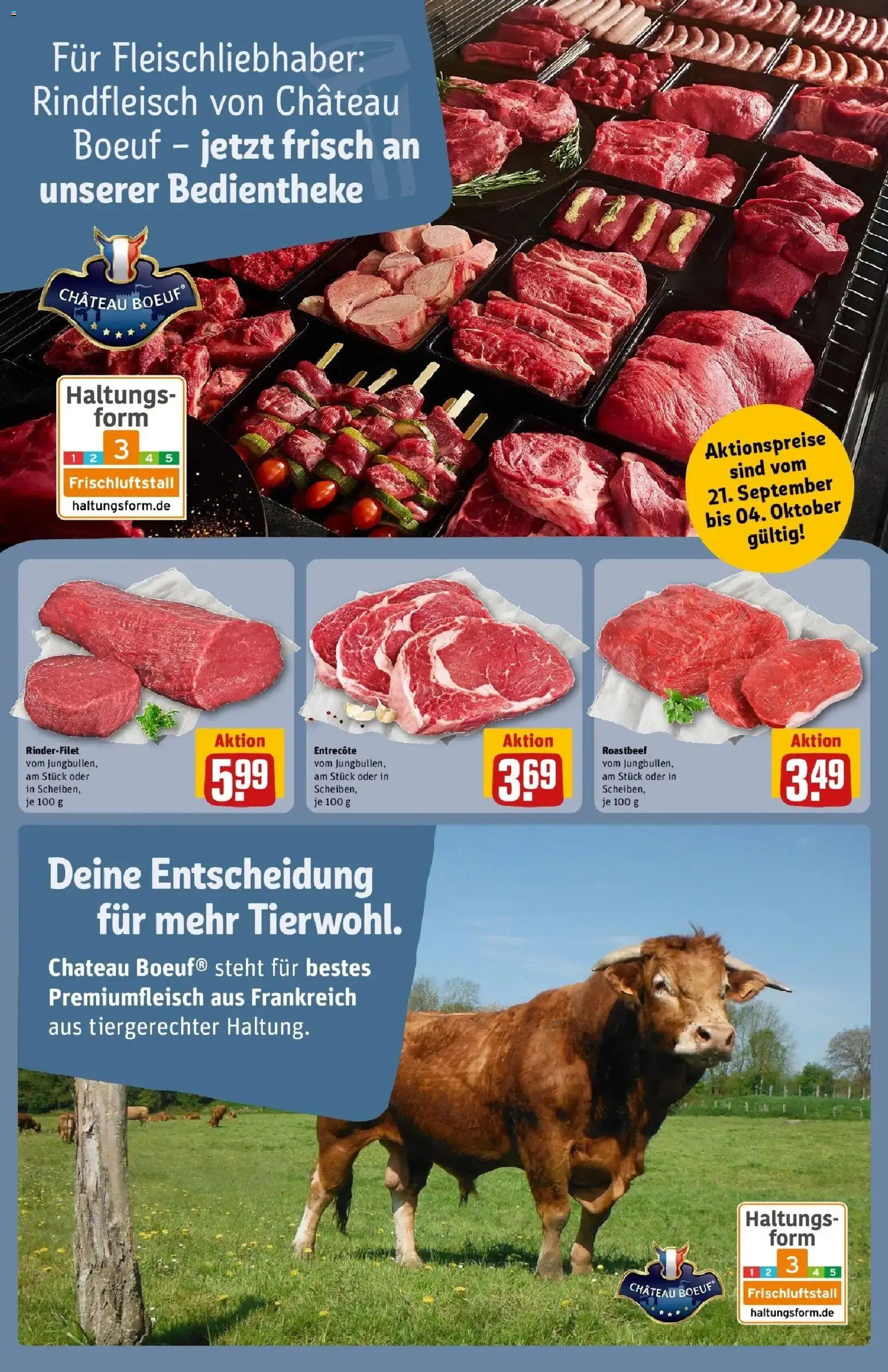 REWE Prospekt ab 21.09.2026 zum Blättern » Angebote | Seite: 20 | Produkte: Rinderfilet, Entrecote, Roastbeef, Rindfleisch