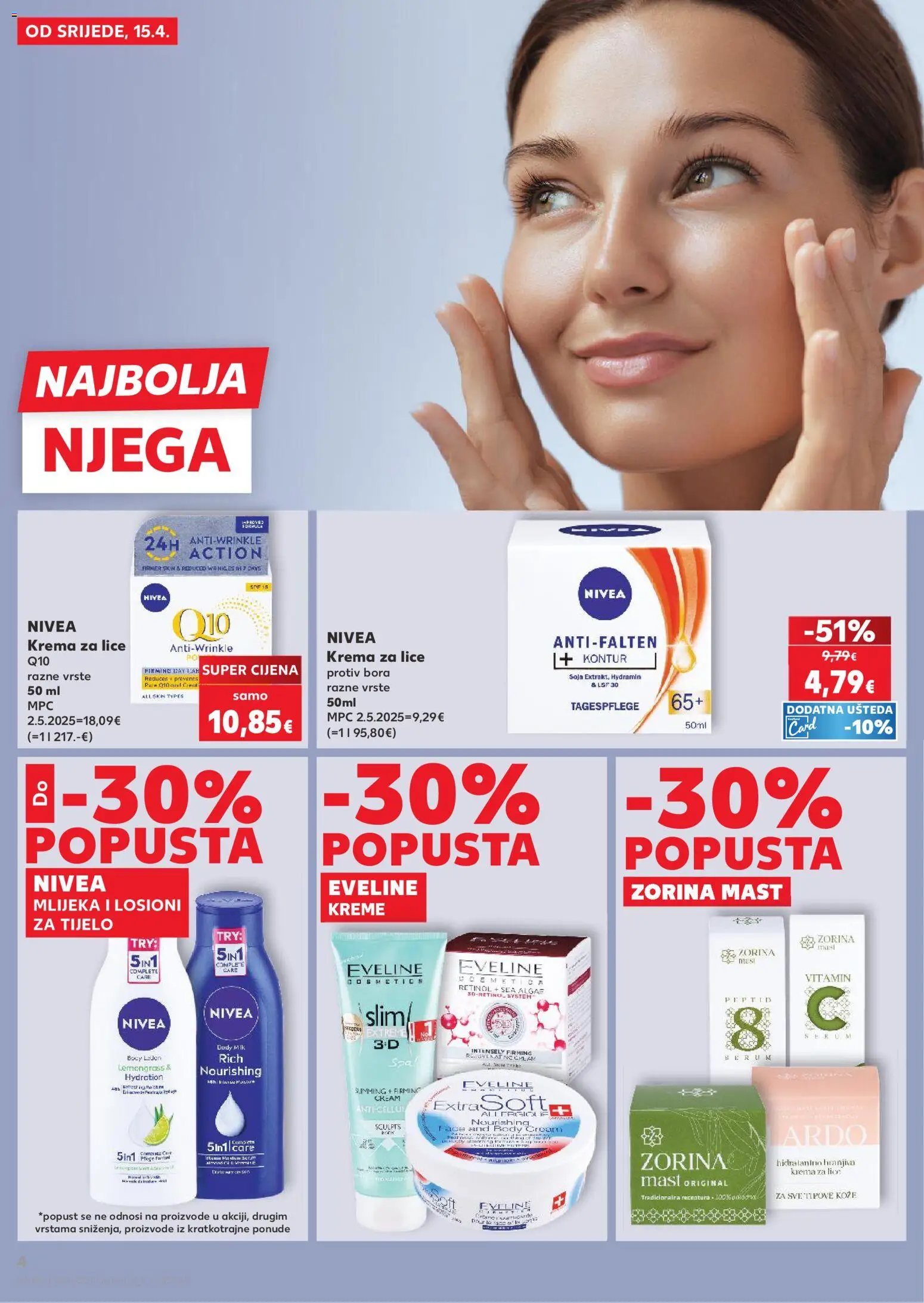 Kaufland katalog | vrijedi od 15.04.2026 | Stranica: 4 | Proizvodi: Mast, Krema za lice, Krema, Nivea