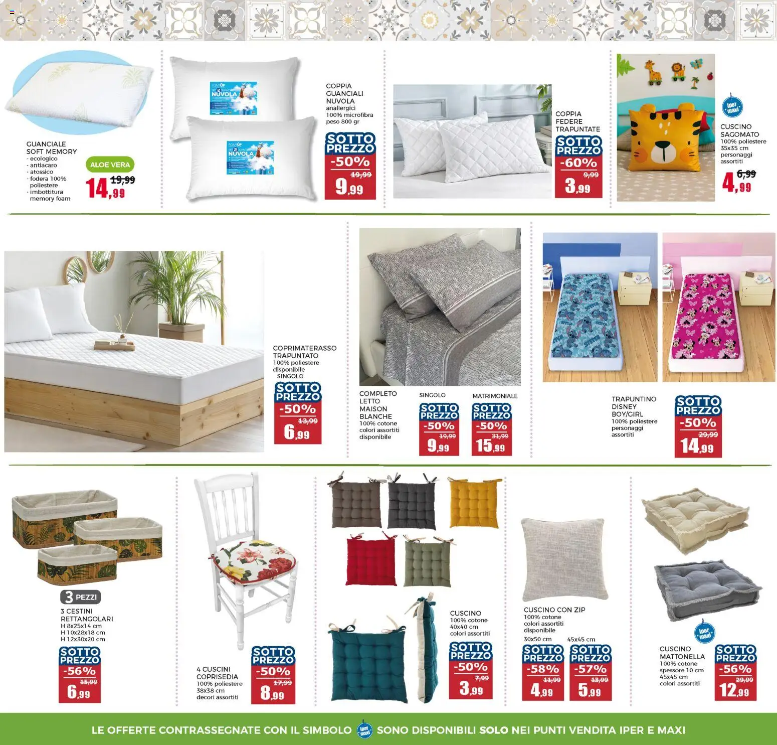 Volantino Happy Casa del 13.05.2026 | Pagina: 15 | Prodotti: Letto matrimoniale, Cuscino, Coprimaterasso, Guanciale