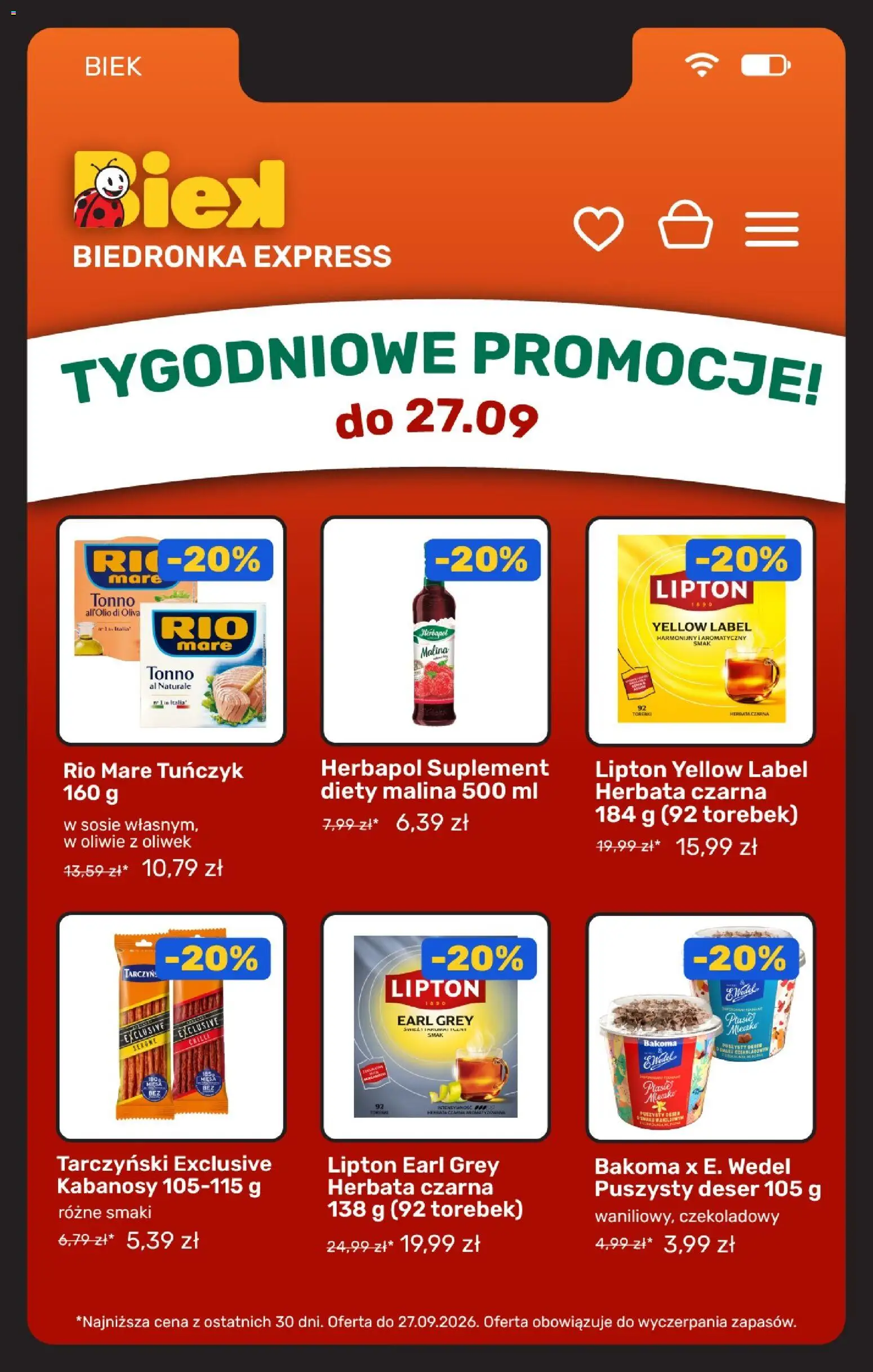 Biedronka gazetka - Biek od 26.09.2026 | Strona: 11 | Produkty: Herbata czarna, Earl Grey, Deser, Tuńczyk