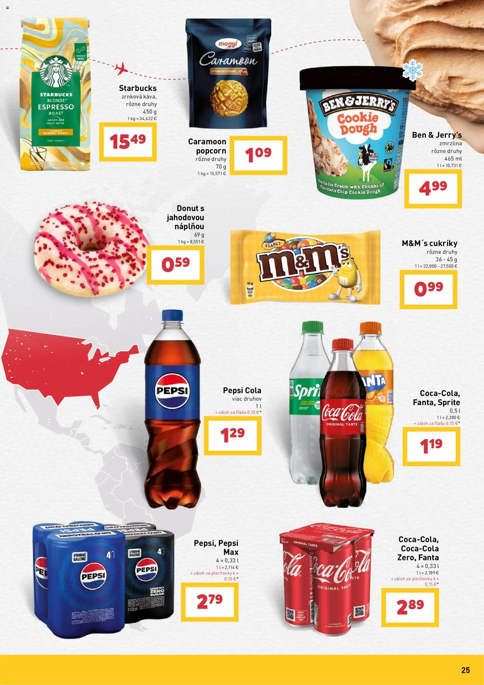 Nové Billa akcie – leták je platný od 29.07.2026 | Strana: 25 | Produkty: Donut, Zmrzlina, Pepsi, Cola