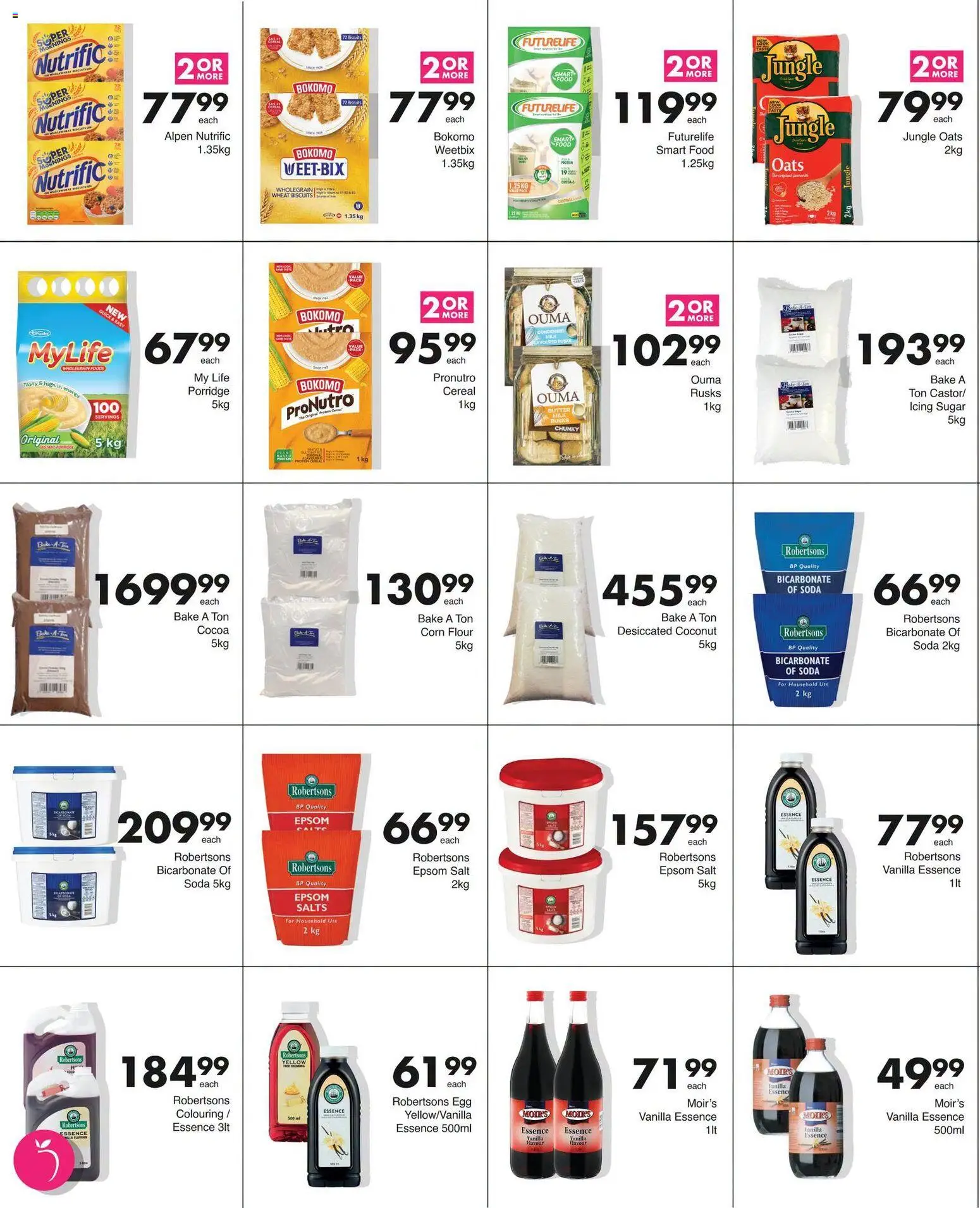 New Save catalogue – valid from 17/08/2026 | Page: 4 | Products: Bicarbonate of soda, Icing sugar, Butter, Rusks