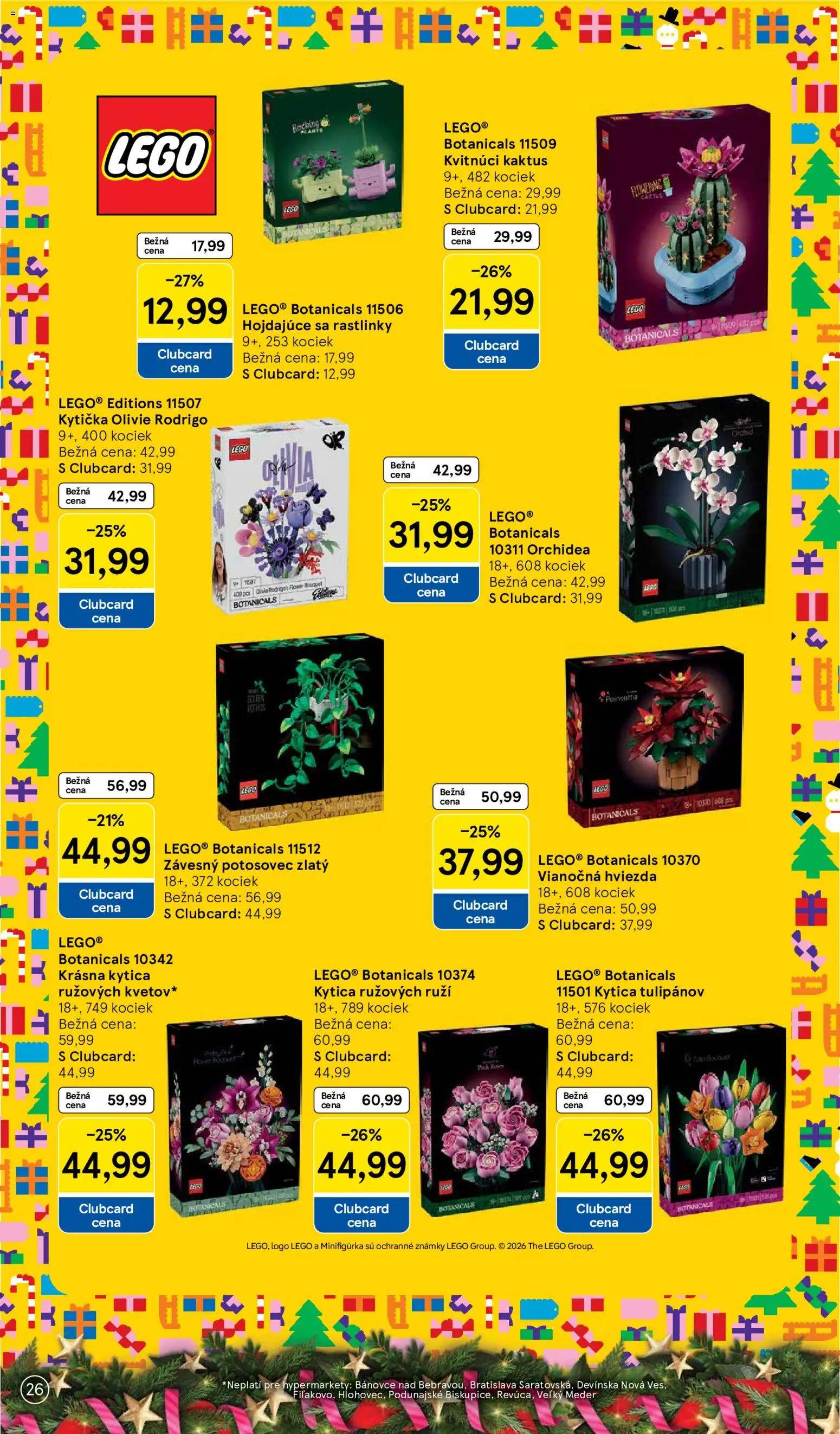 Nové Tesco akcie – leták je platný od 26.10.2026 | Strana: 26 | Produkty: LEGO, Orchidea