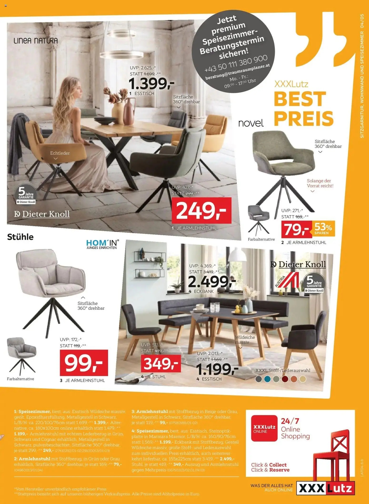 XXXLutz Best Preis gültig ab 14.04.2026 | Seite: 5 | Produkte: Uhr, Stuhl