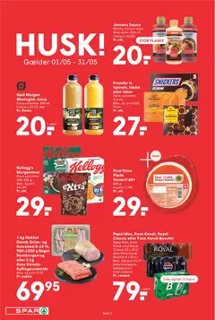 Spar - Tilbudsavis uge 19 gyldig fra 01.05.2026 | Side: 2 | Produkter: Juice, Whisky, Faxe Kondi, Pepsi