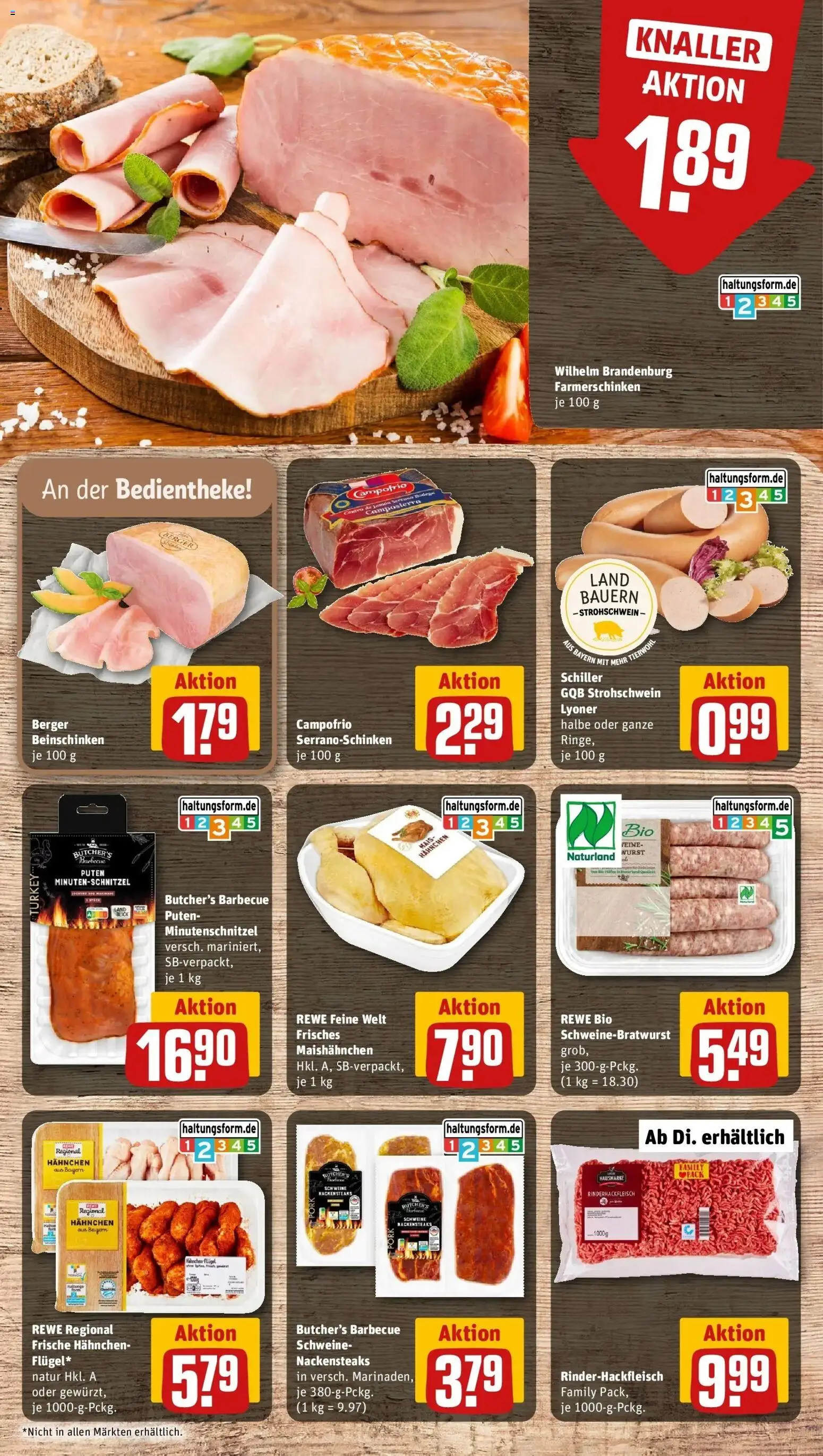 Rewe Prospekt Nürnberg – gültig ab 13.07.2026 | Seite: 9 | Produkte: Nackensteaks, Hahnchen, Wurst
