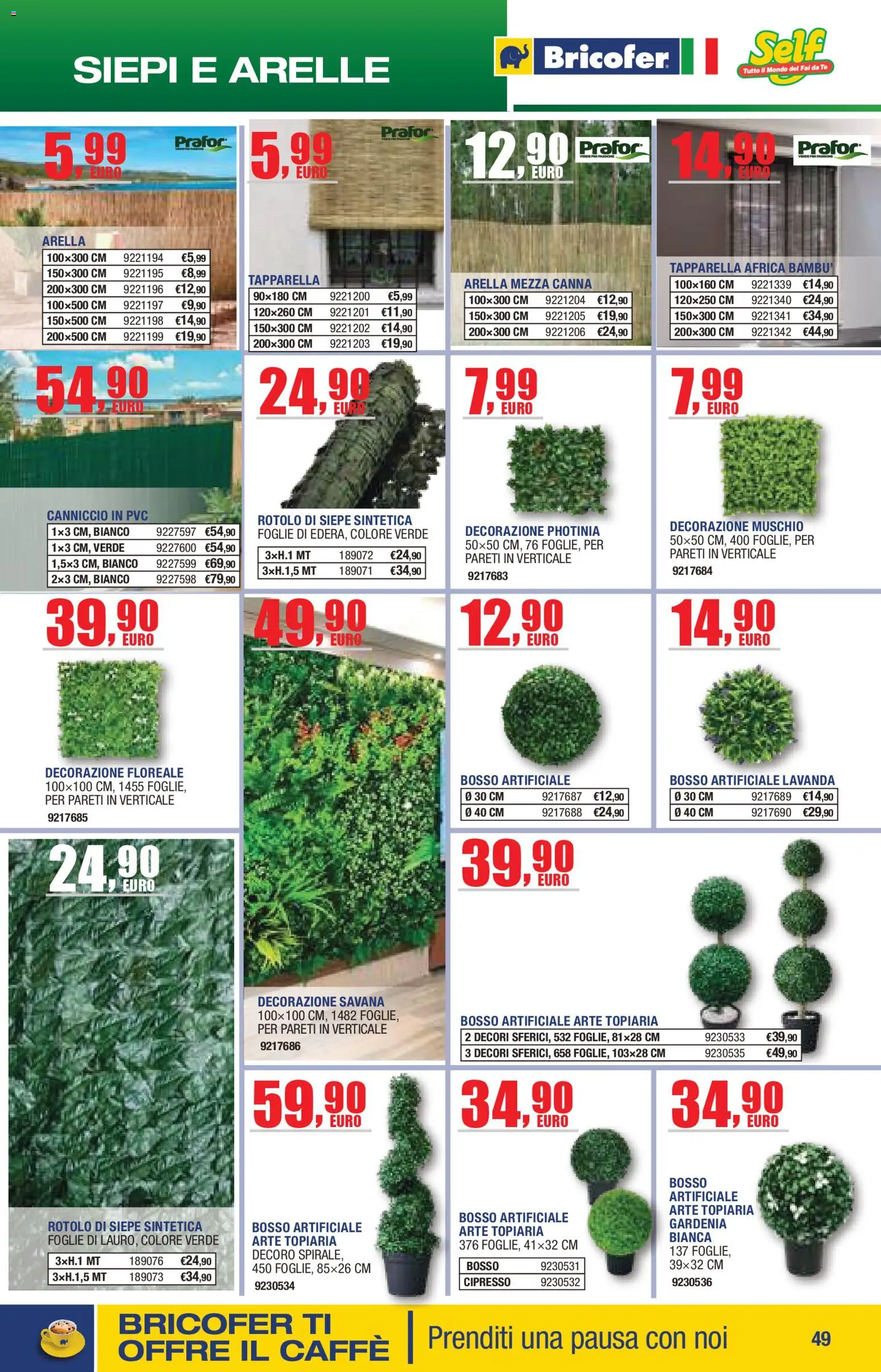 Volantino Bricofer del 14/04/2026 | Pagina: 49 | Prodotti: Caffè, Tè, Lavanda, Decorazione