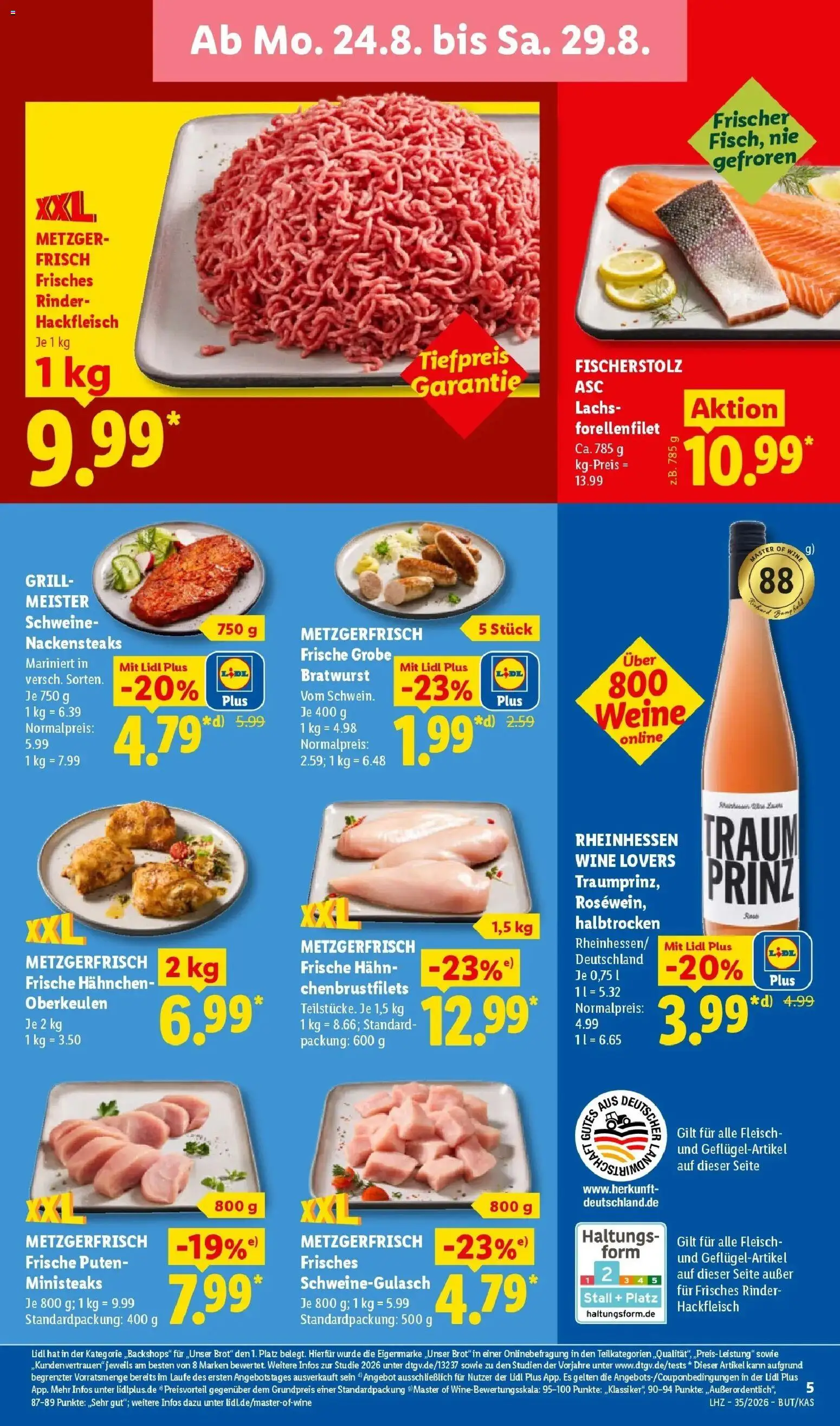Lidl Prospekt Einbeck (ab 24.08.2026) zum Blättern » Angebote | Seite: 13 | Produkte: Grill, Hahnchen, Lachs, Fleisch