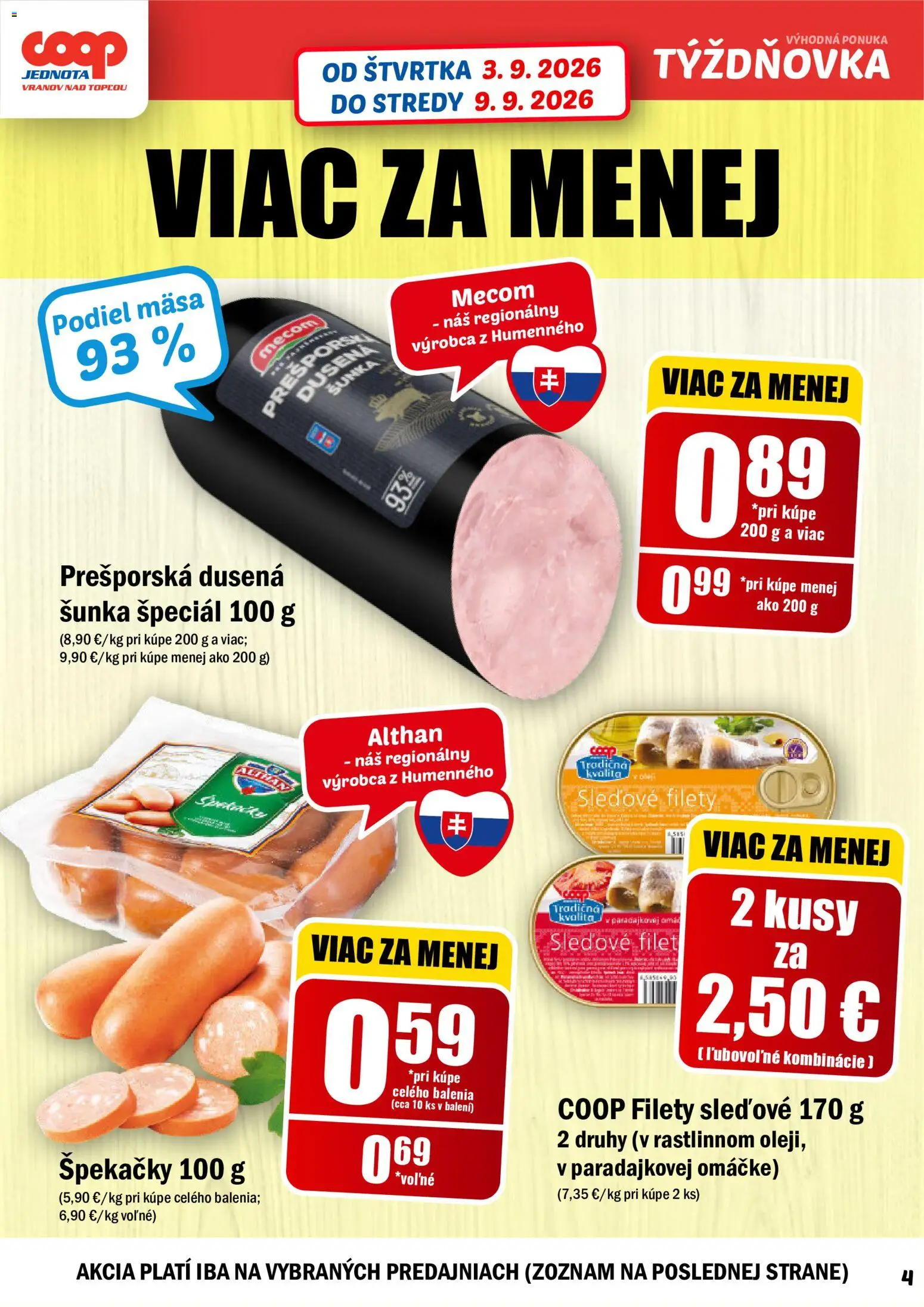Nové COOP Jednota akcie – leták je platný od 03.09.2026 | Strana: 4
