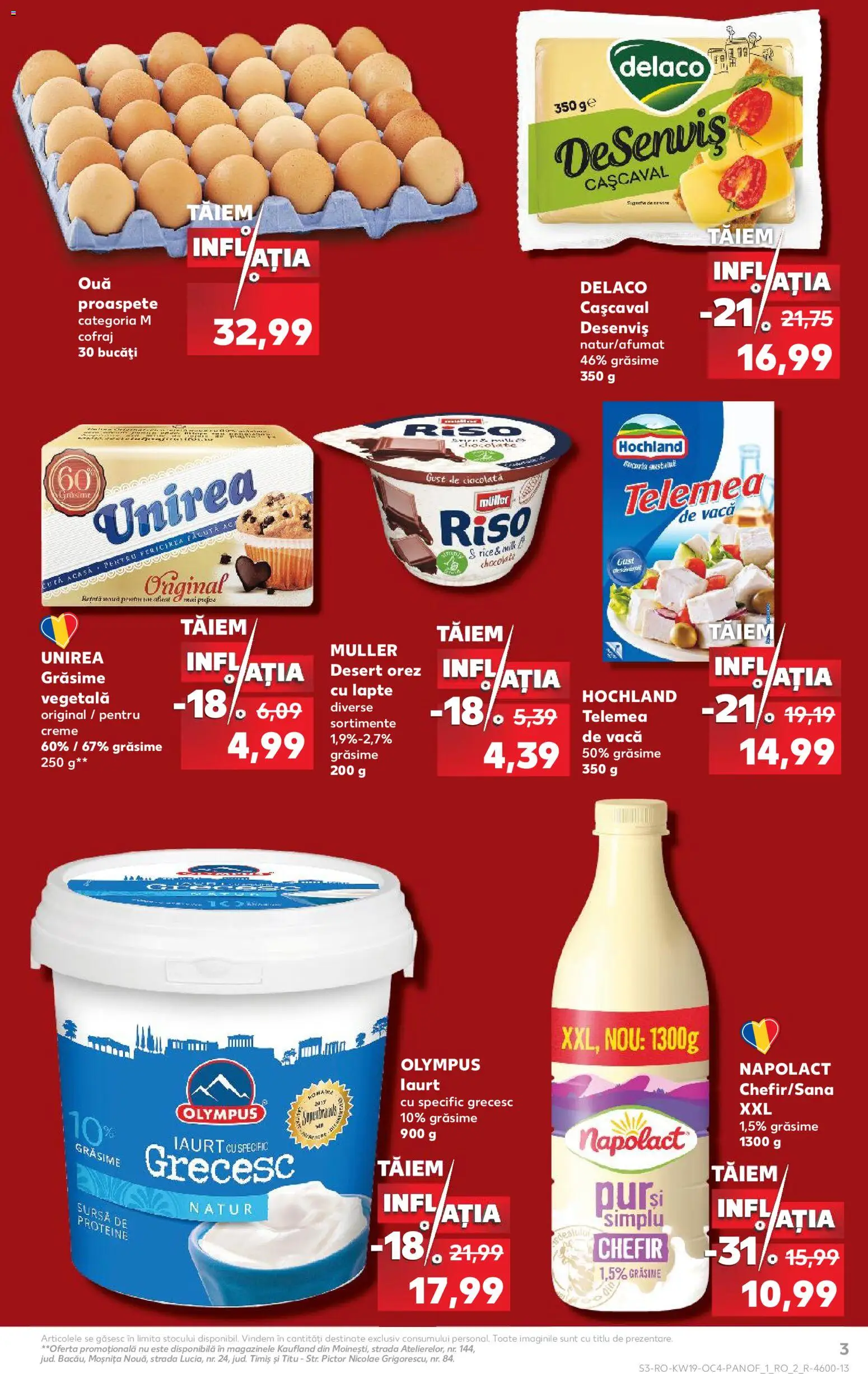 Noul catalog Kaufland – valabil de la 06.05.2026 | Pagină: 3 | Produse: Cașcaval, Lapte, Ciocolată, Orez