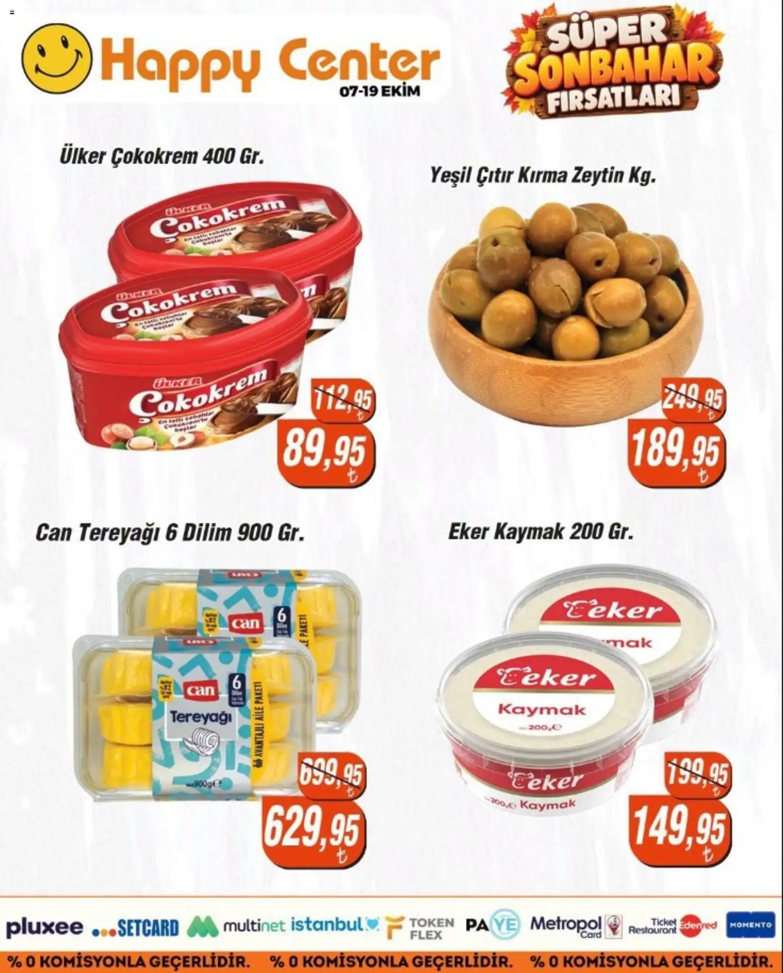 Happy Center İndirim - 07 Ekim 2026 tarihinden itibaren geçerlidir | Sayfa: 14 | Ürünler: Tereyağı, Zeytin