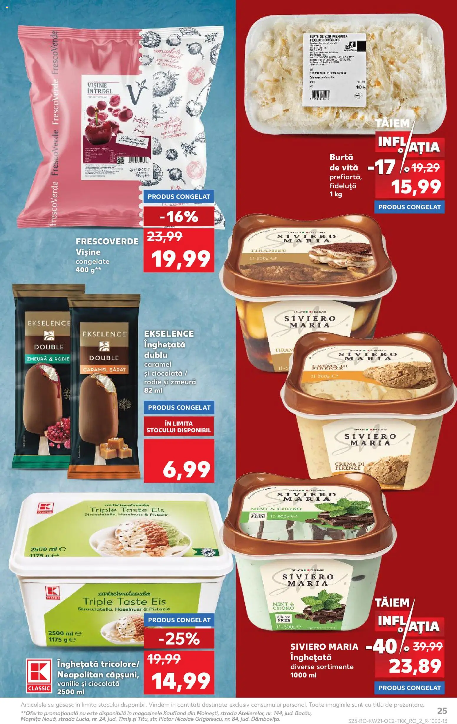 Noul catalog Kaufland – valabil de la 20.05.2026 | Pagină: 25 | Produse: Zmeură, Tiramisu, Ciocolată, Înghețată