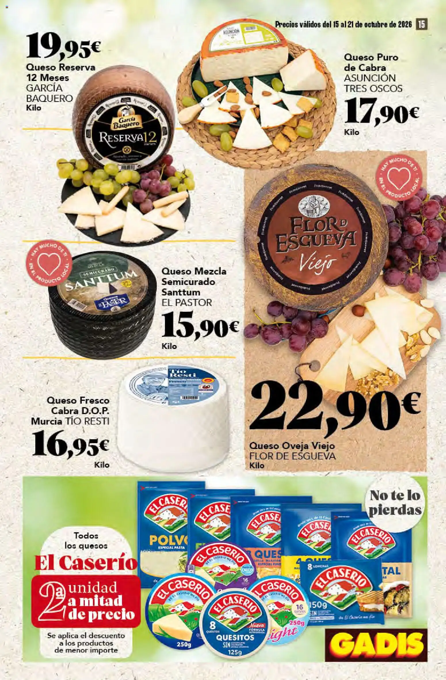 Gadis - folleto │ válido desde el 15/10/2026 | Página: 15 | Productos: Polvo, Queso, Queso fresco, Té