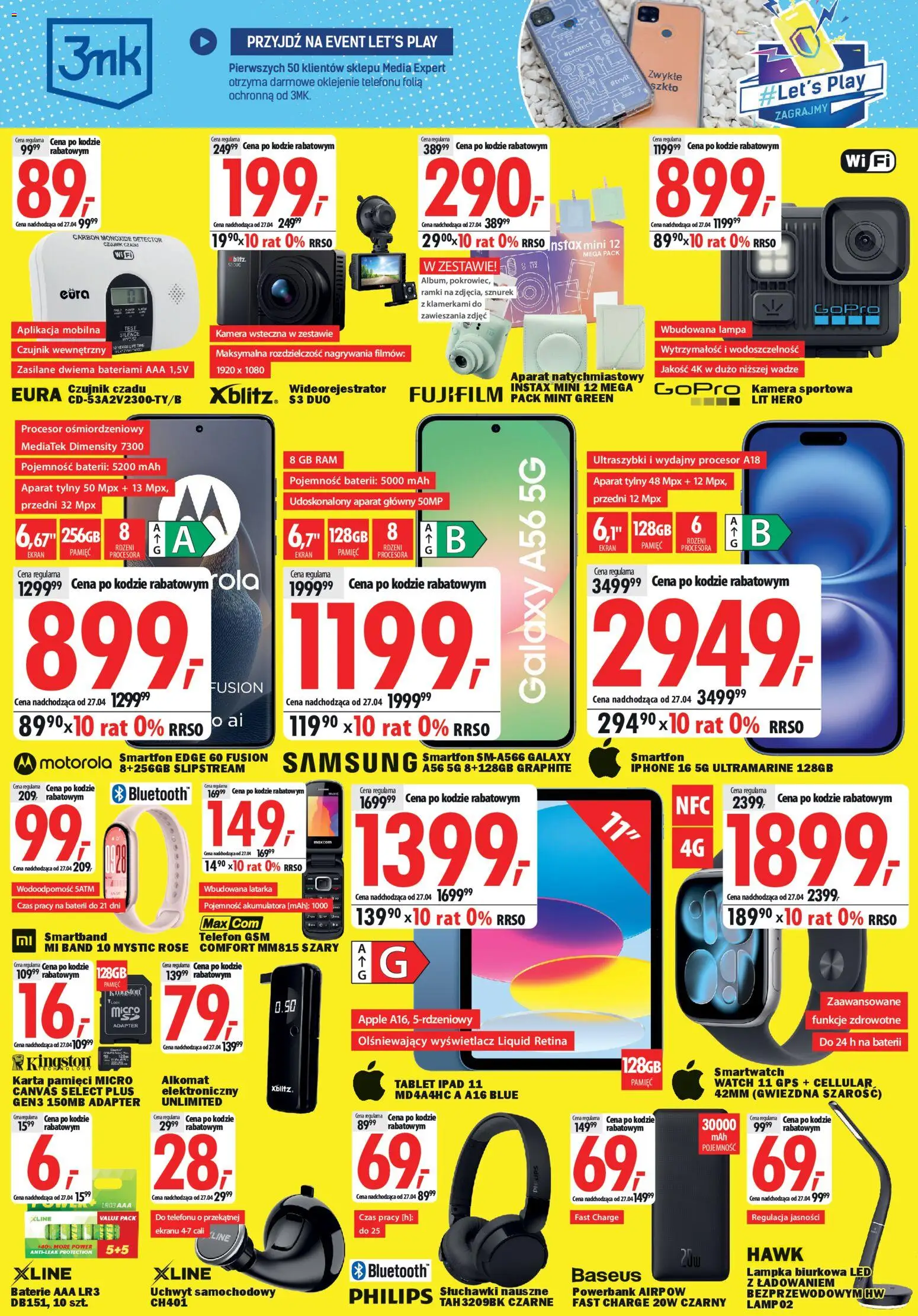 Mediaexpert promocje - Wielkie otwarcie Kraków od 16.04.2026 | Strona: 4 | Produkty: Tablet, Słuchawki, Powerbank, Lampka biurkowa