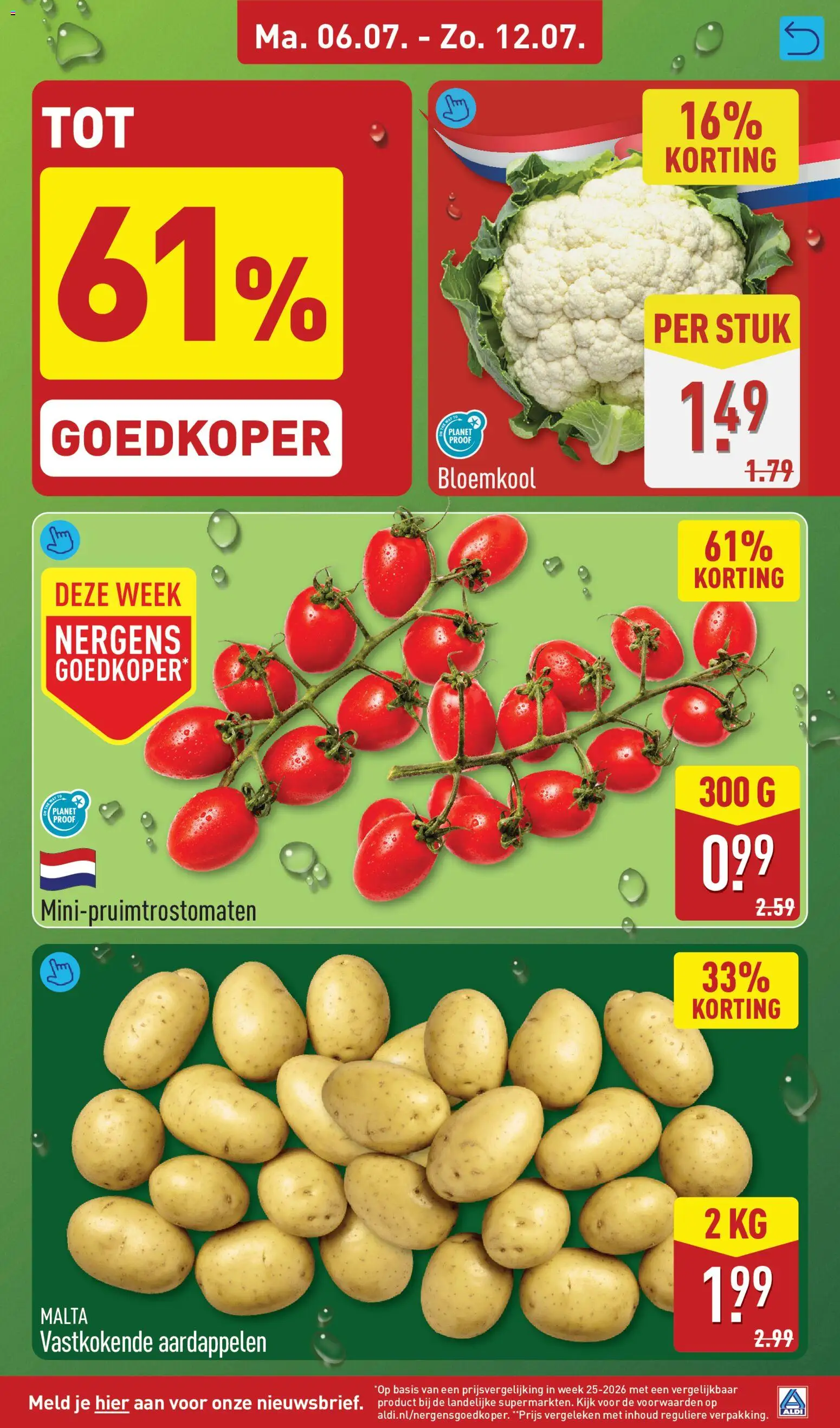 {H1} | Pagina: 5 | Producten: Bloemkool, Aardappelen