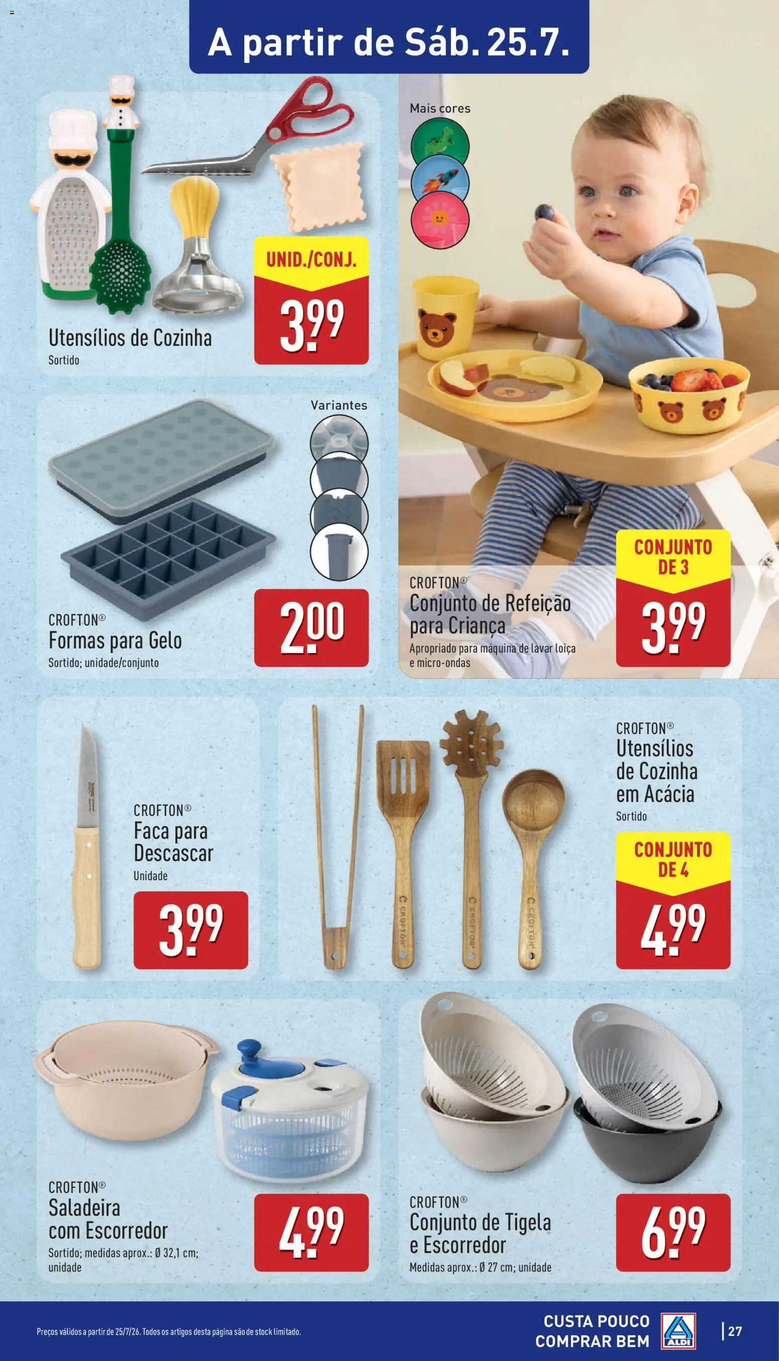 Aldi folheto │ válido de 20/07/2026 | Página: 27 | Produtos: Escorredor, Faca, Máquina de lavar, Micro-ondas