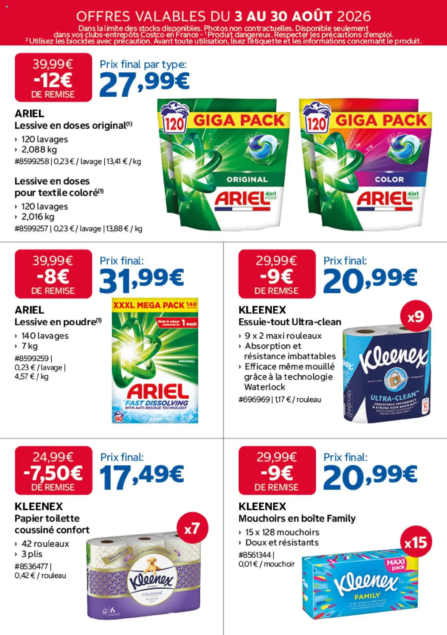 {H1} | Page: 11 | Produits: Papier toilette, Rouleau, Mouchoirs, Lessive