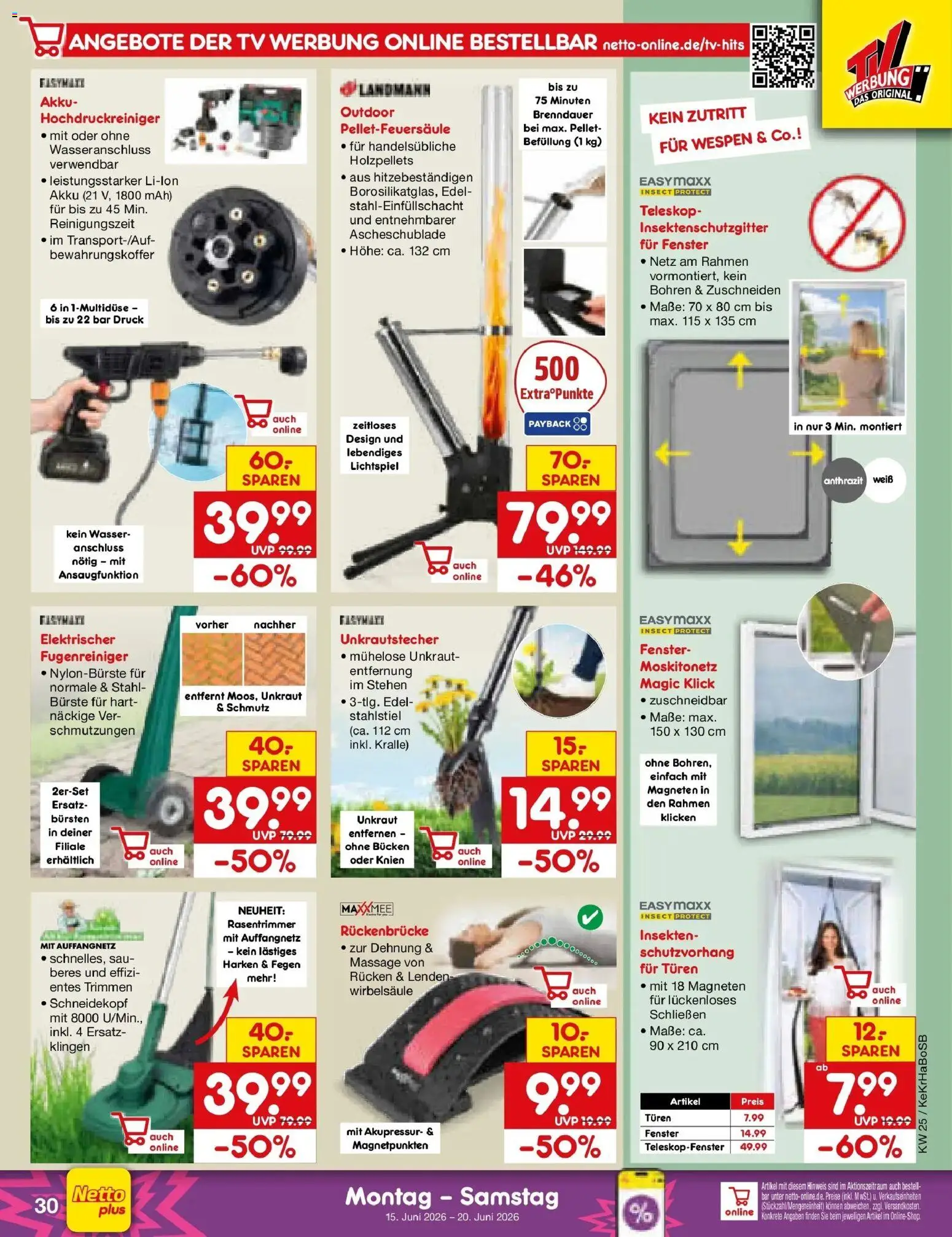 Netto Marken-Discount Prospekt Bonn – gültig ab 15.06.2026 | Seite: 42 | Produkte: Bürste, Wasser, Hochdruckreiniger, TV