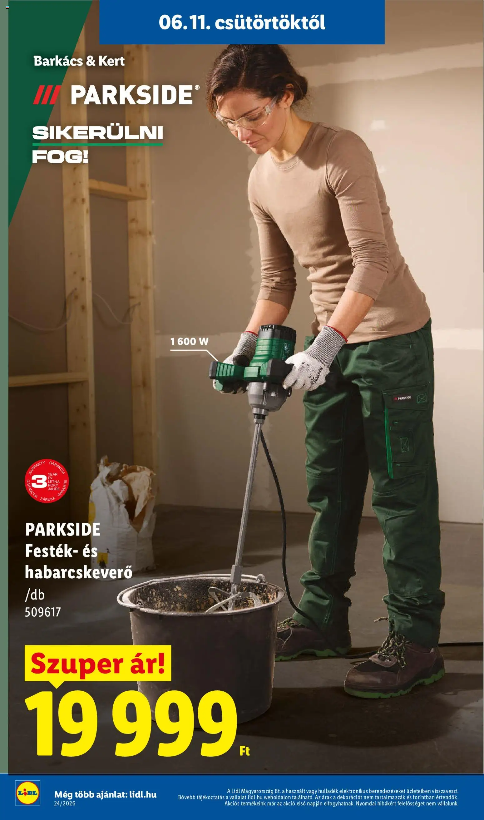 Lidl akciós ujság - amely érvényes a következő dátumtól: 11.06.2026 | Oldal: 10 | Termékek: Parkside, Festék
