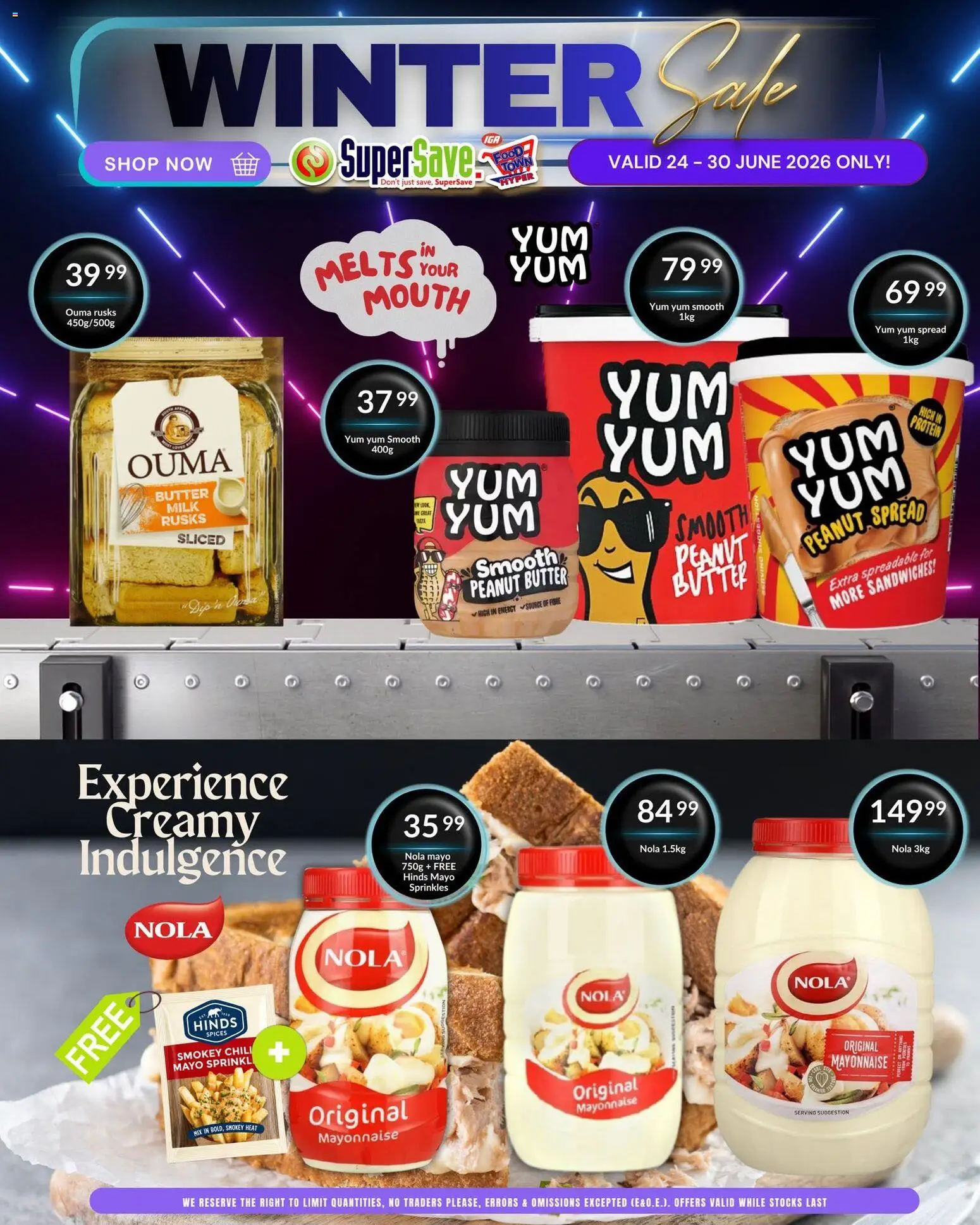 New Super Save catalogue – valid from 24/06/2026 | Page: 14 | Products: Milk, Rusks, Peanut butter, Spices