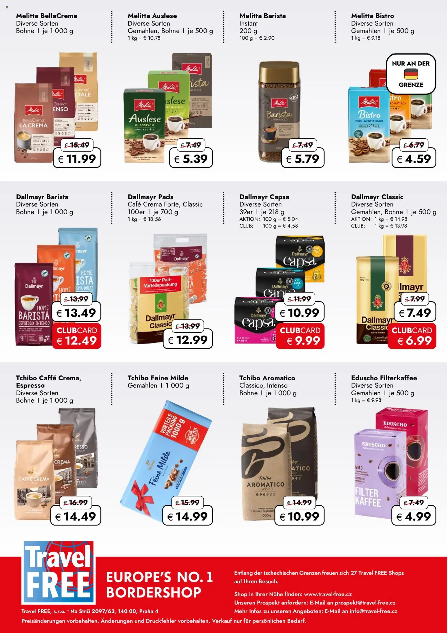 Travel Free  Aktionsangebote – gültig ab 29.05.2026 | Seite: 10 | Produkte: Melitta, Kaffee, Dallmayr, Dallmayr capsa